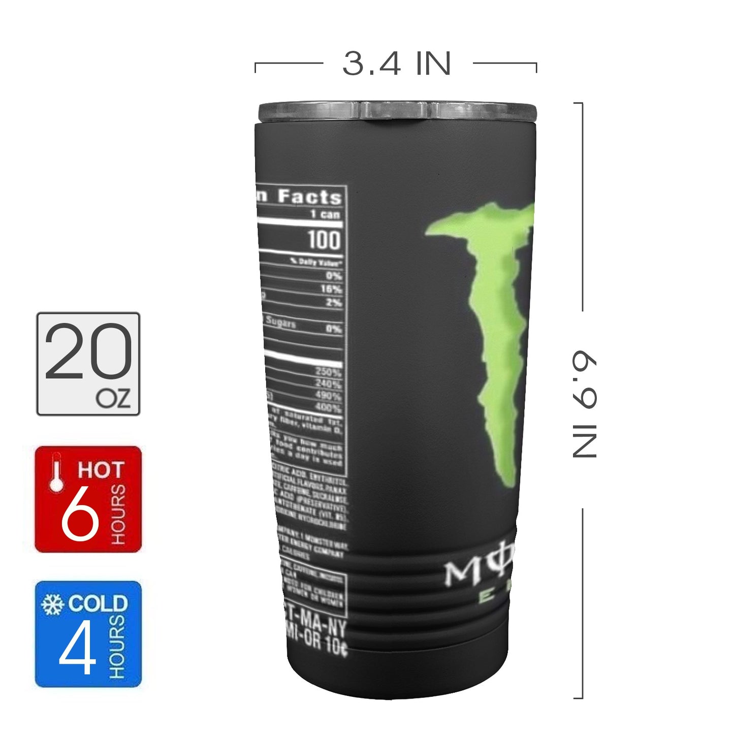 Monster 20oz Insulated Stainless Steel Mobile Tumbler