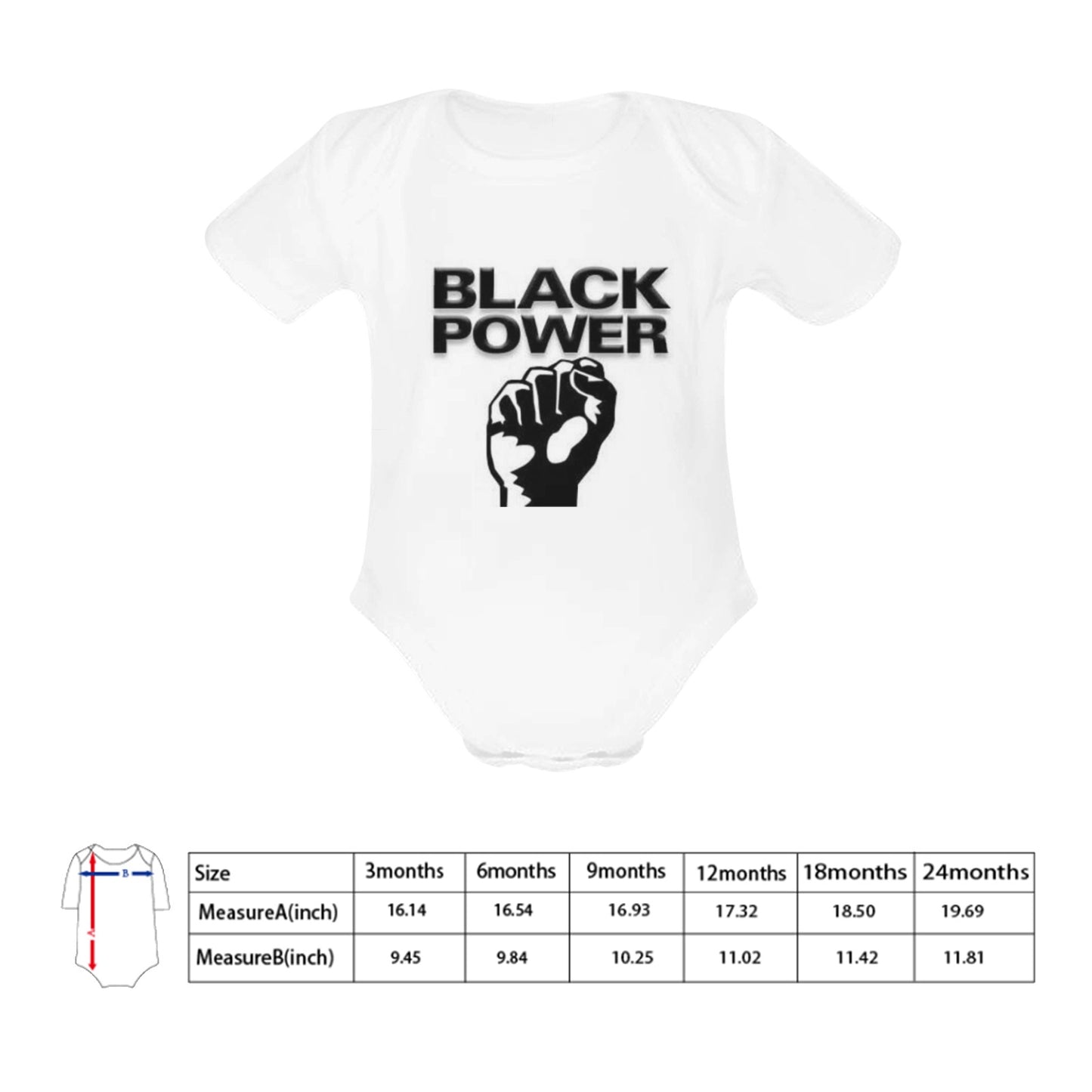 Black Power Baby Onesie