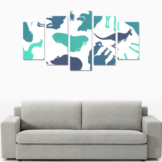 Blue Animals Canvas (No Frame) Send A Message To Personalize