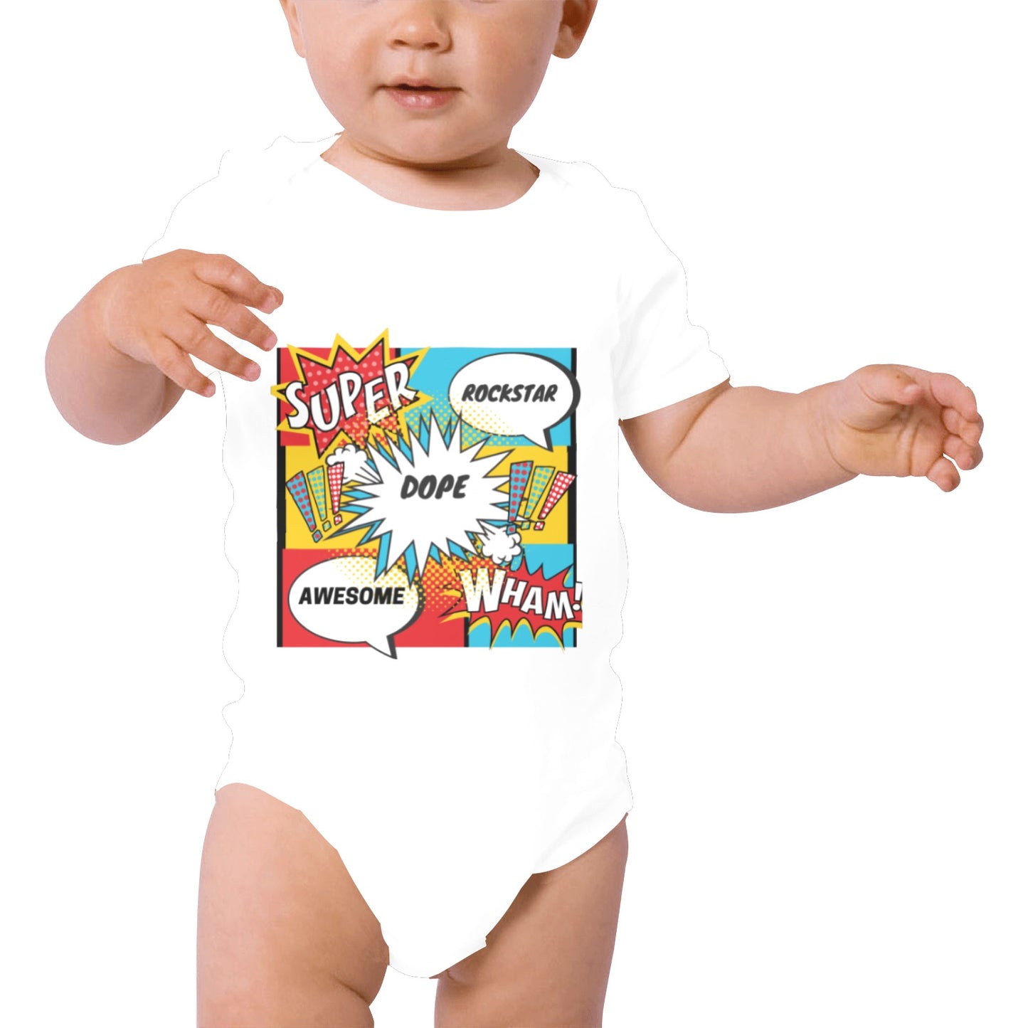 Comic Words Baby Onesie