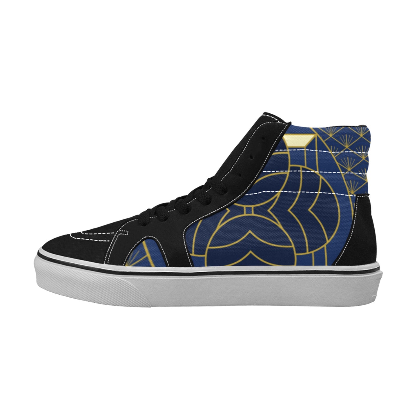 Navy Cut Men's High Top Skateboarding Shoes