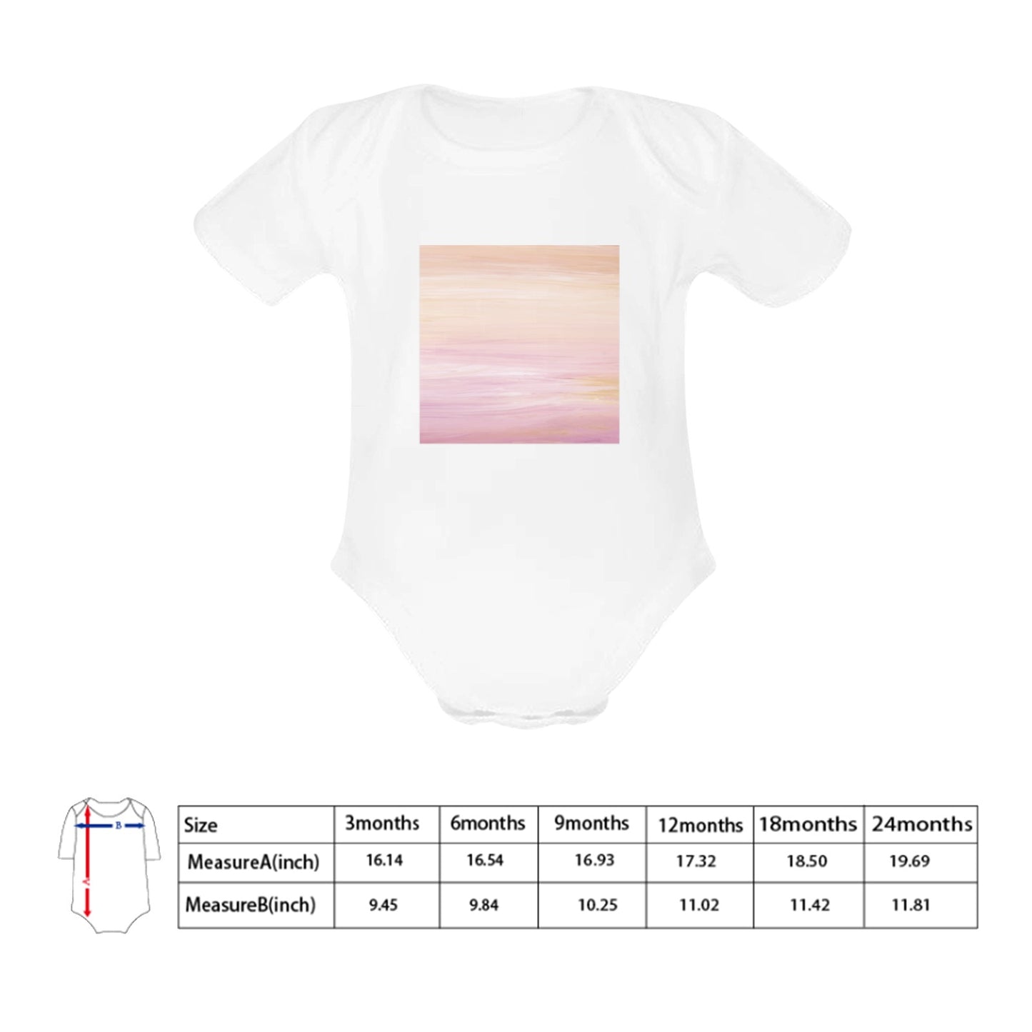 Peach Ombre Baby Onesie