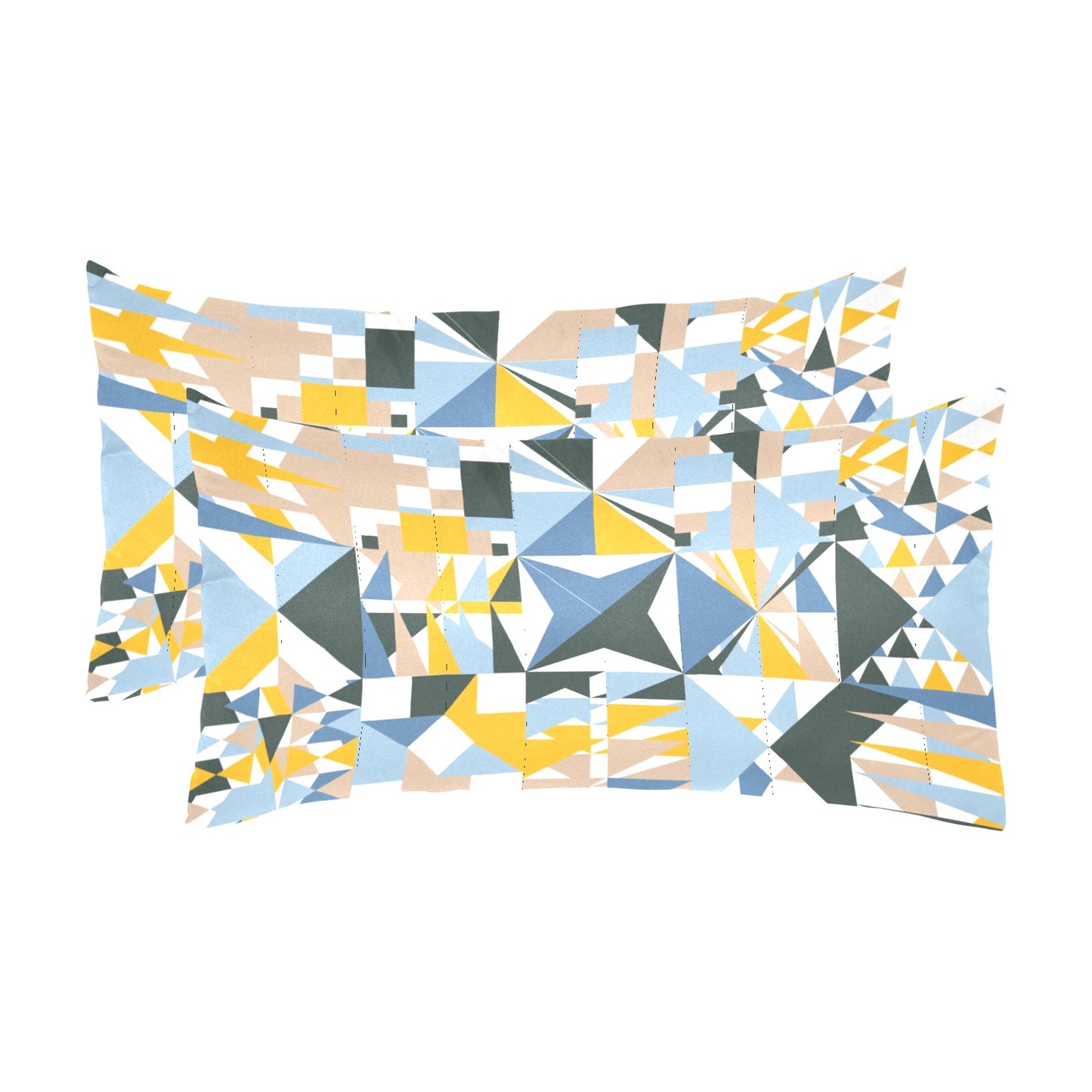 Blue Abstract Custom Pillow Case 20"x 36" (One Side) (Set of 2)