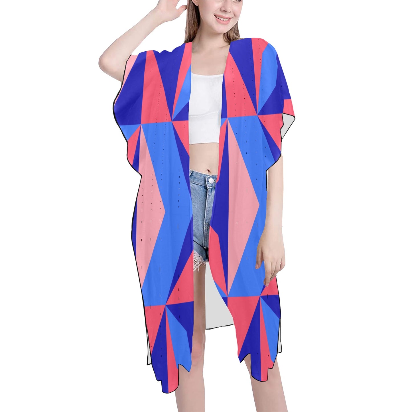 Color Abstract Chiffon Cover Up