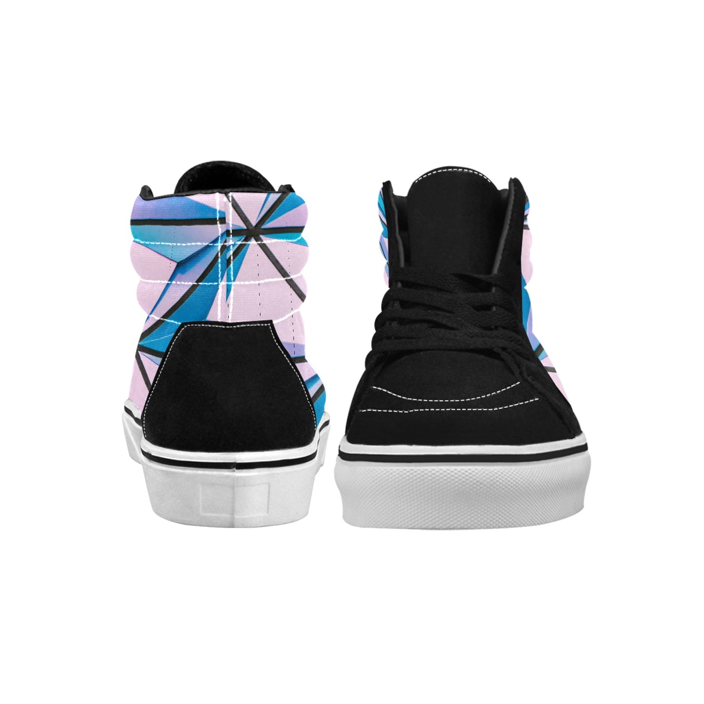 Pink Abstract Women's High Top Skateboarding Shoes