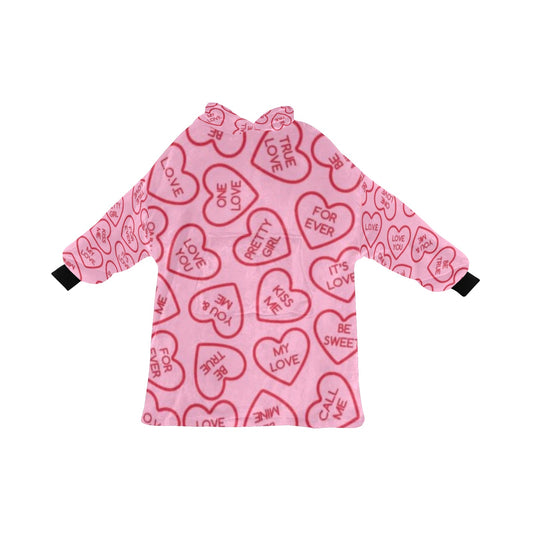 Valentines Day Blanket Hoodie for Kids