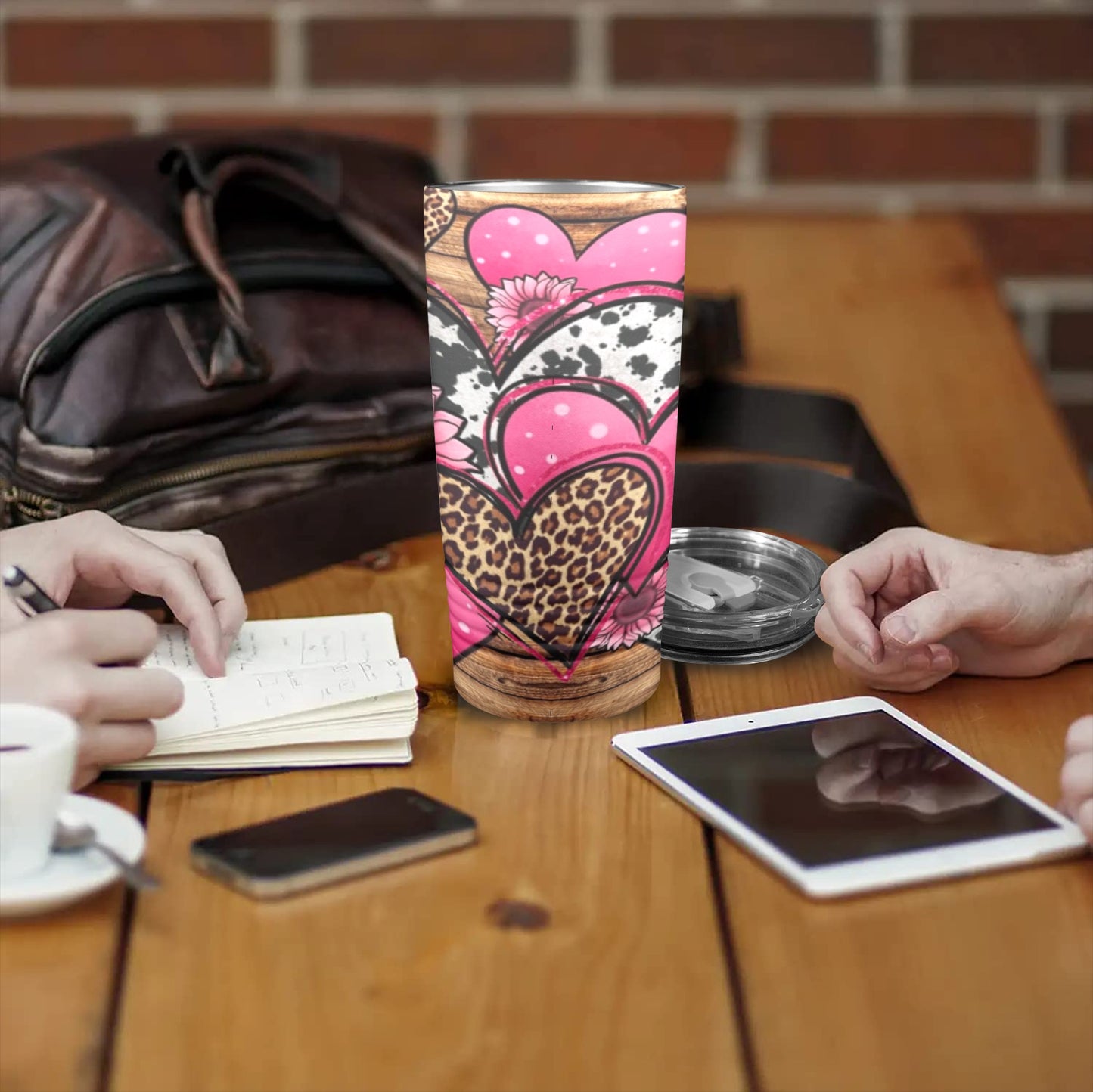 Hearts Valentines Day 20oz Insulated Stainless Steel Mobile Tumbler