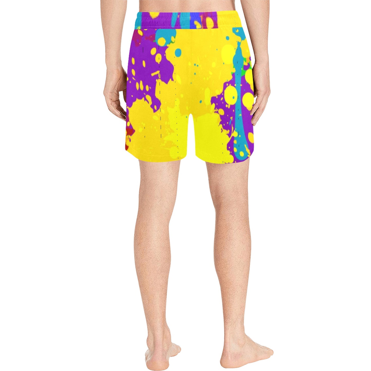 Yellow Splatter Men's Swim Shorts