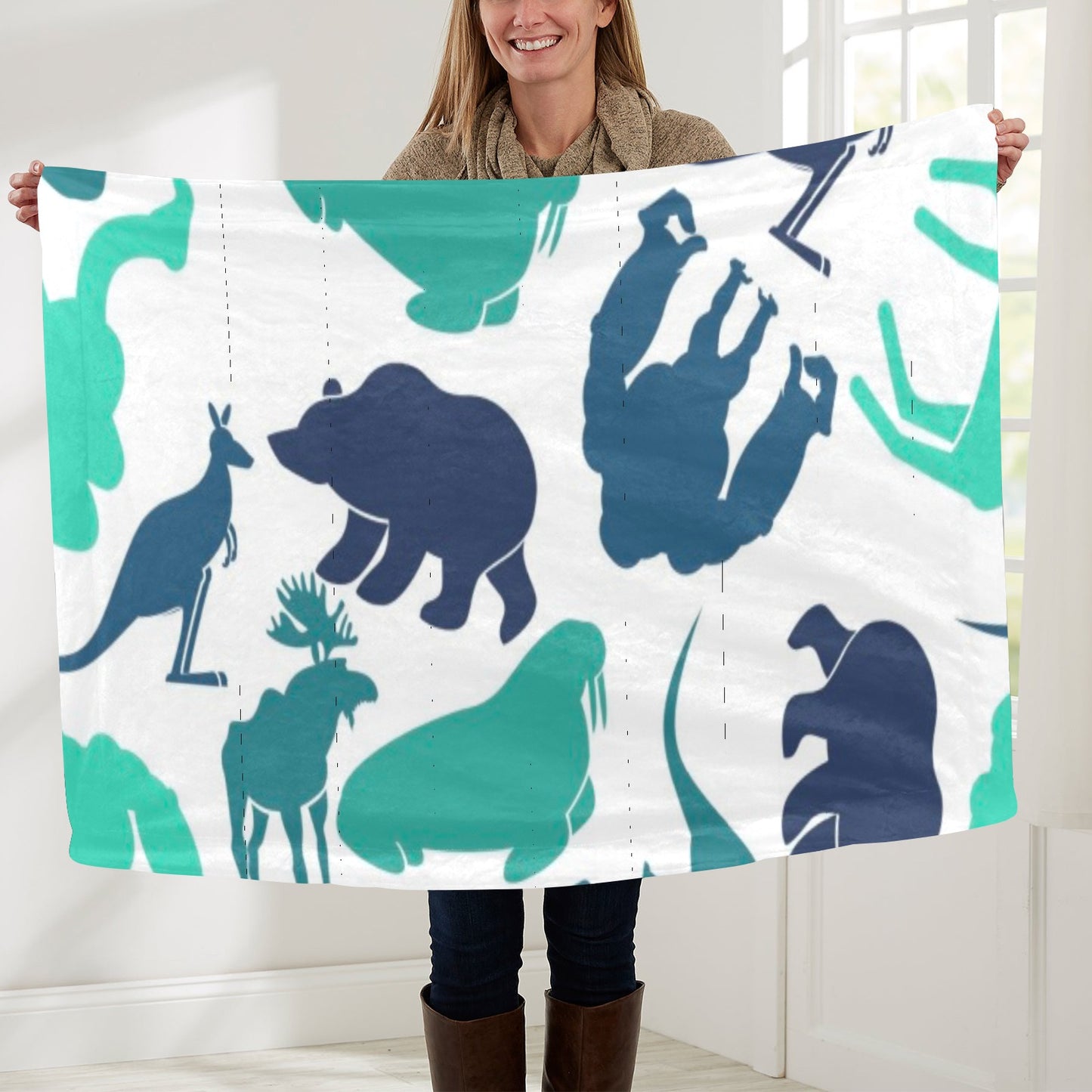 Blue Animals Baby Blanket 40"x50"