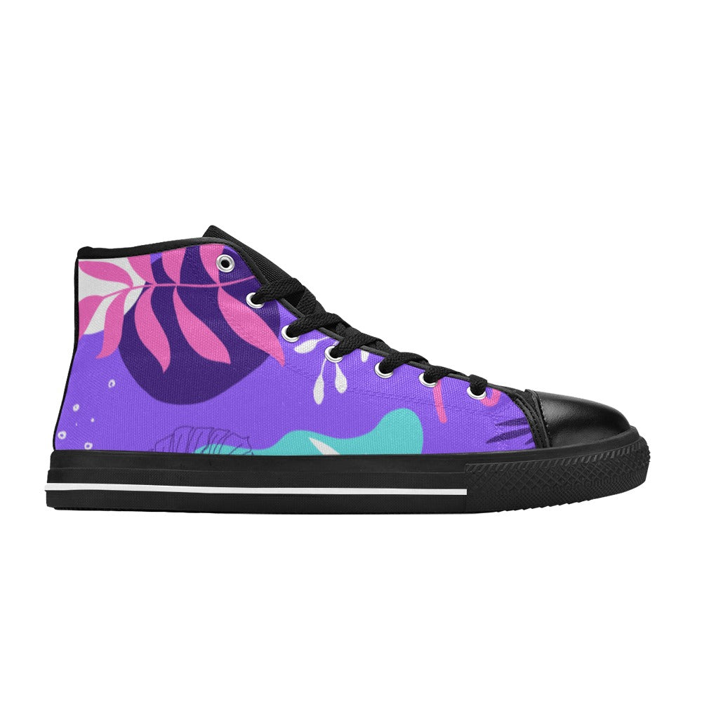 Purple Palms High Top Shoes- Kids