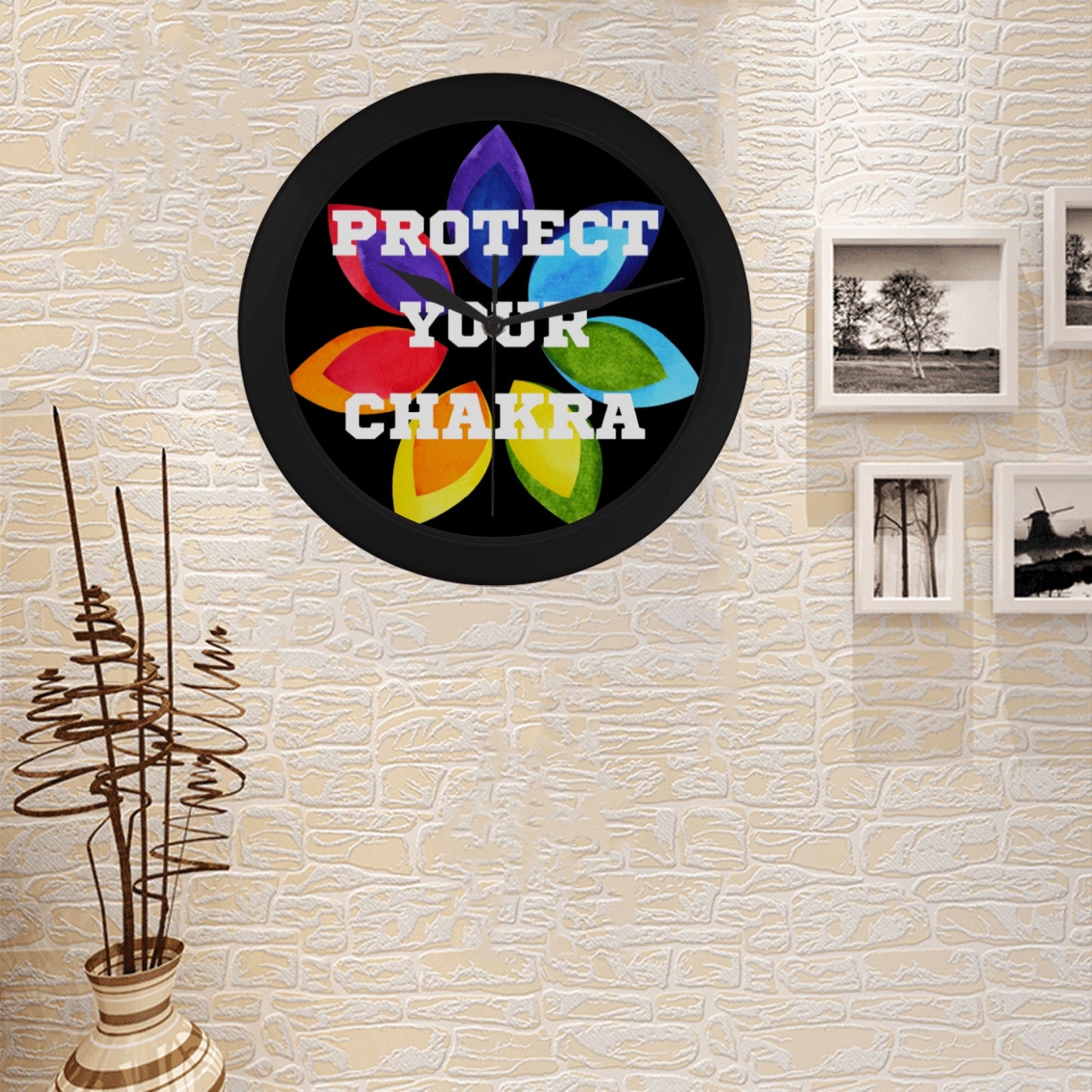 Protect Your Chakra Circular Wall clock