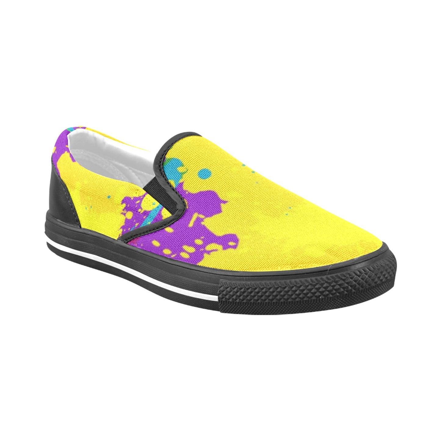 Yellow Splatter Men's Slip-on Shoes