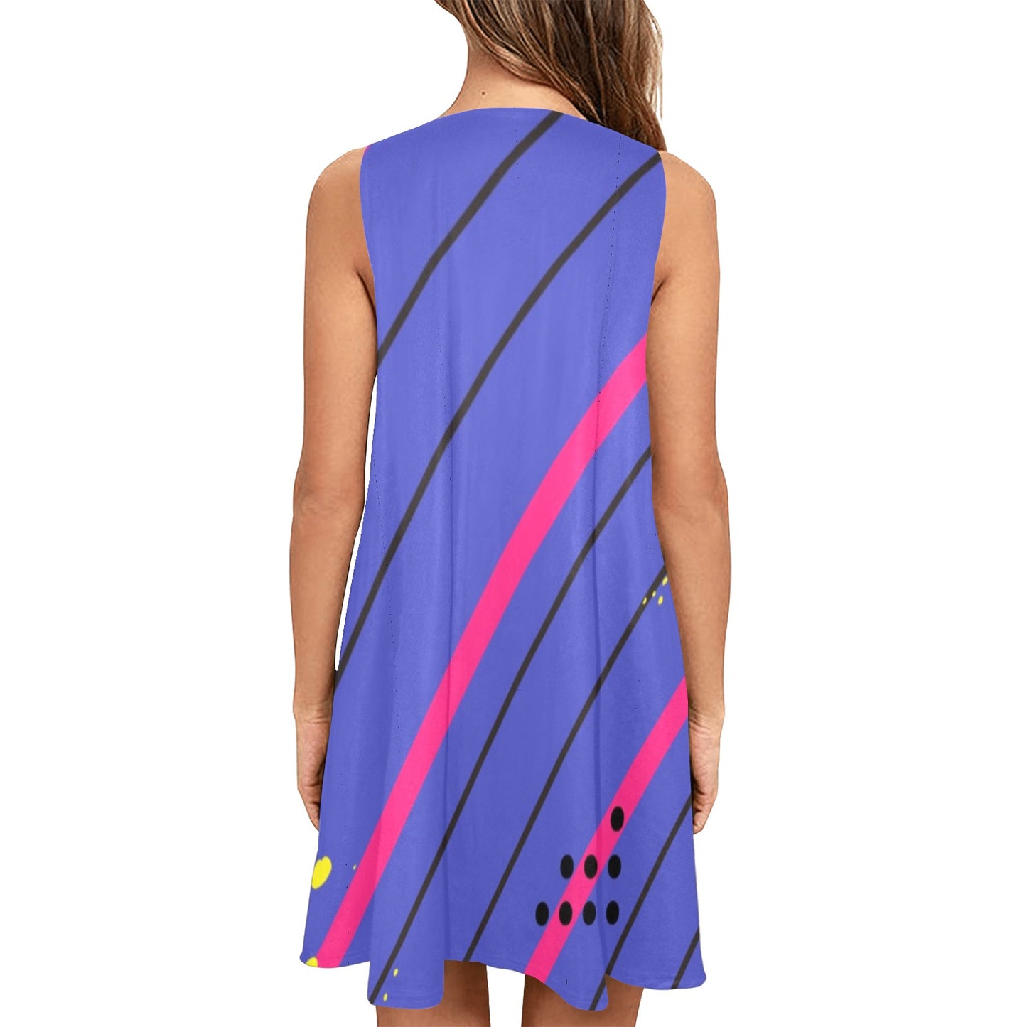 Blue Streak Sleeveless A-Line Pocket Dress