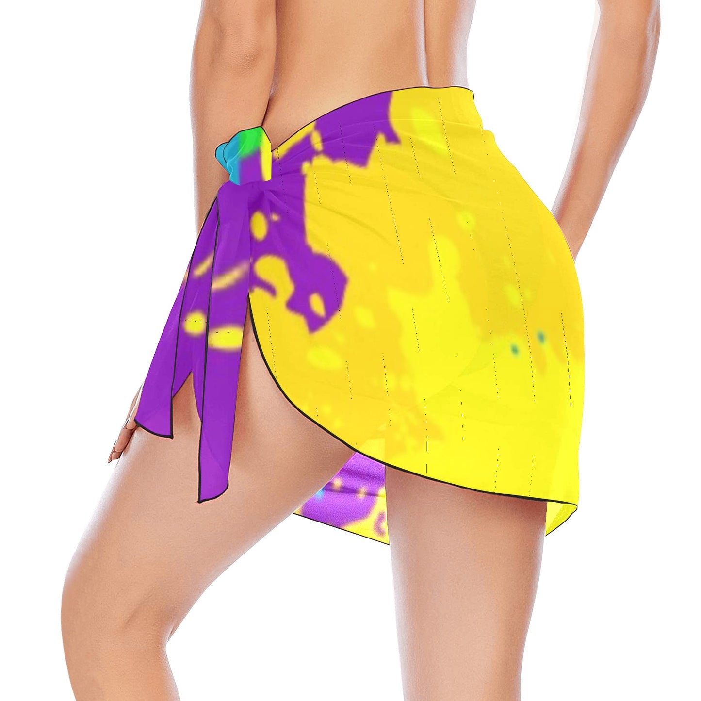 Yellow Splatter Beach Sarong Wrap