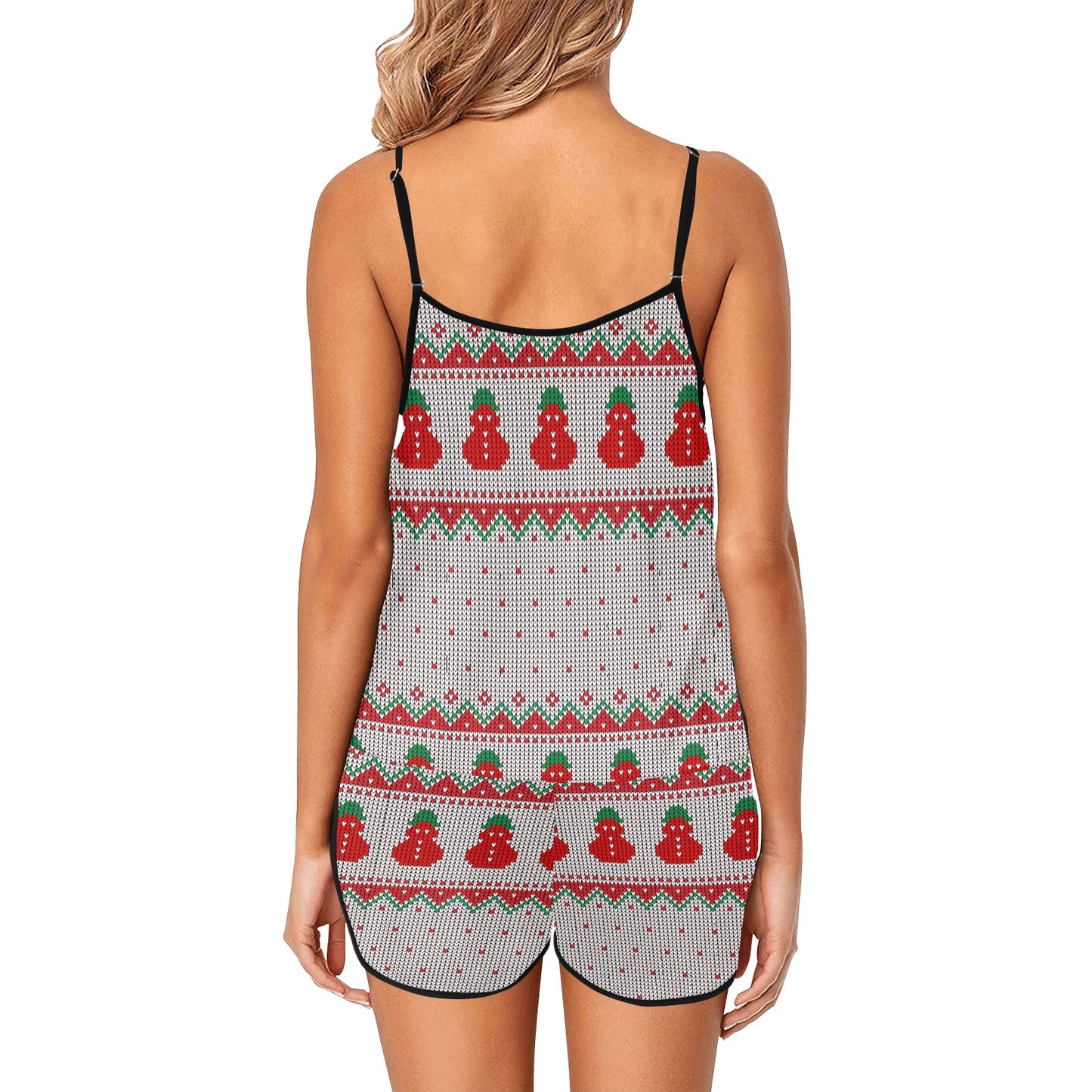 CHRISTMAS- Red Christmas Women's Spaghetti Strap Short Pajama Set