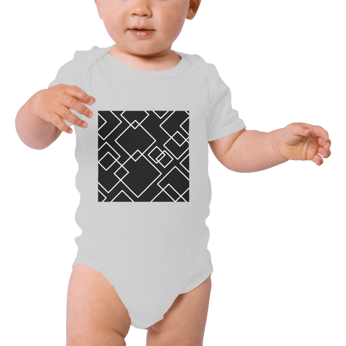 Black Squared Baby Onesie