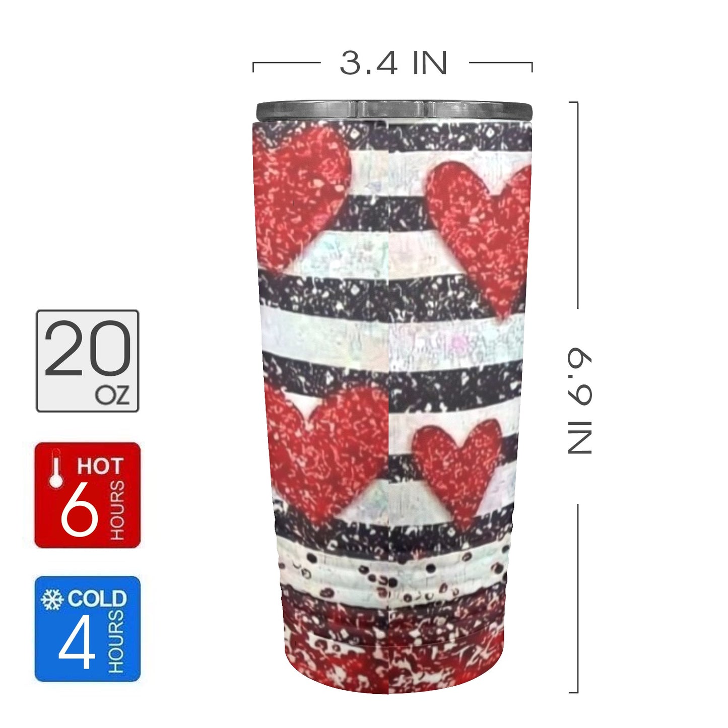 Heart Gnome Valentines Day 20oz Insulated Stainless Steel Mobile Tumbler