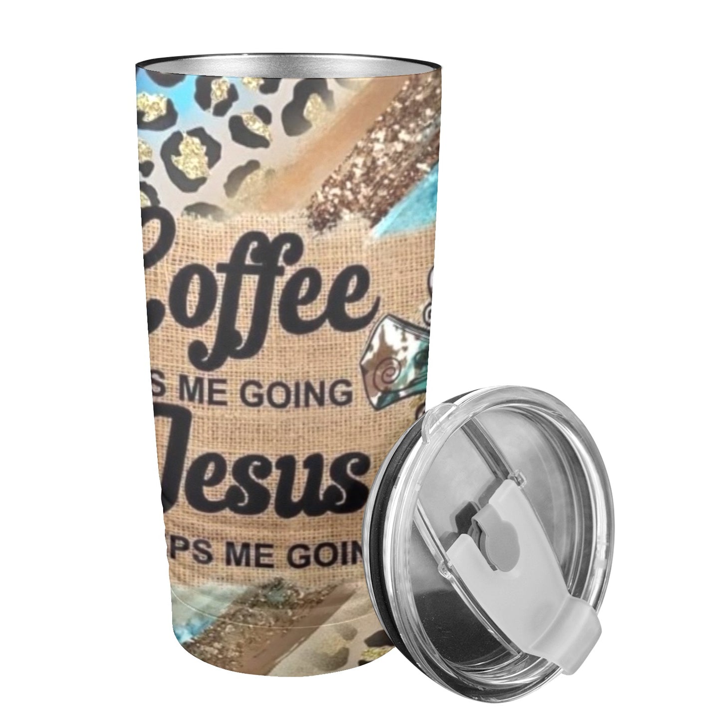 Coffee and Jesus 20oz Insulated Stainless Steel Mobile Tumbler