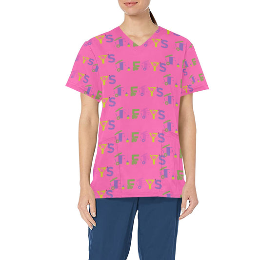 Cleaning Service All Over Print Scrub Top