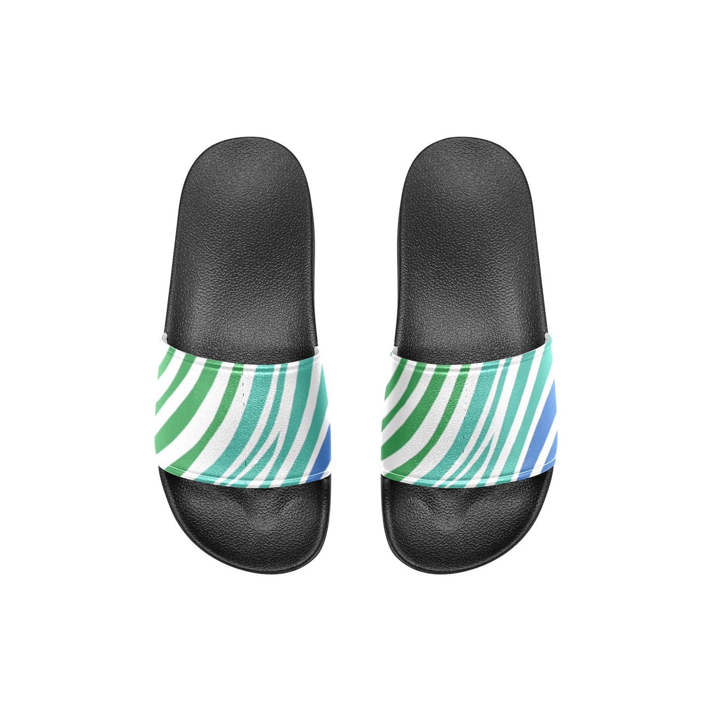 White Teal Zebra Kids Slides