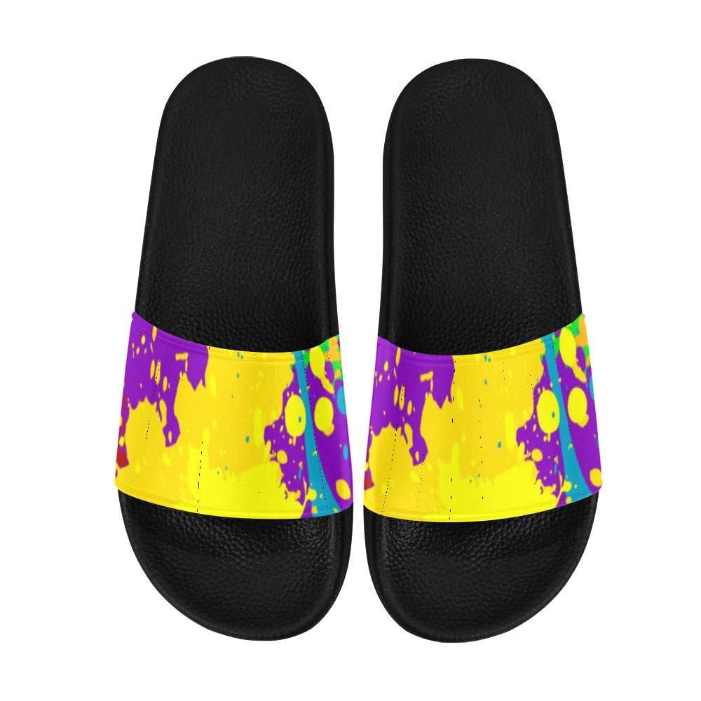 Yellow Splatter Men's Slides