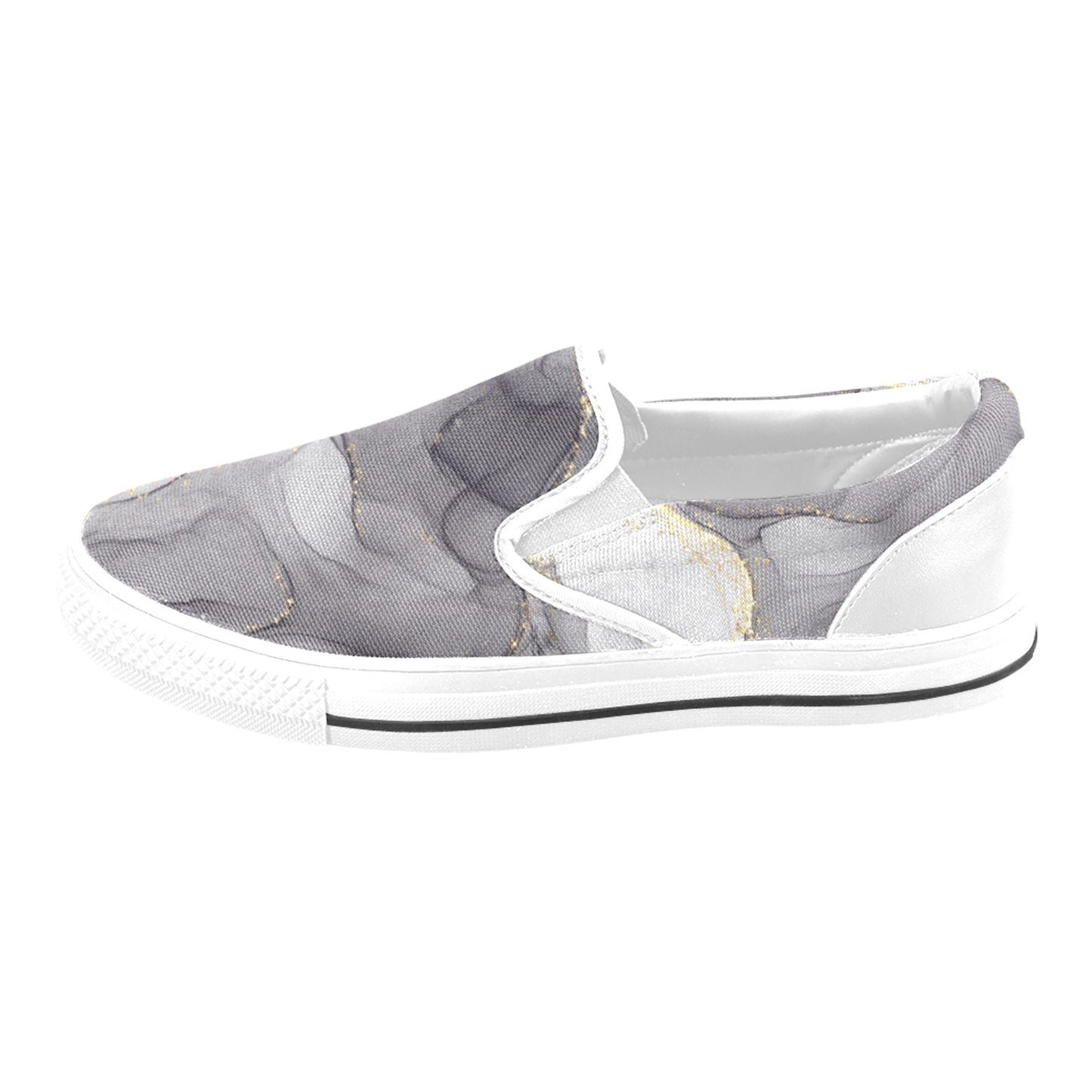 Grey Marble Men's Slip-on Shoes