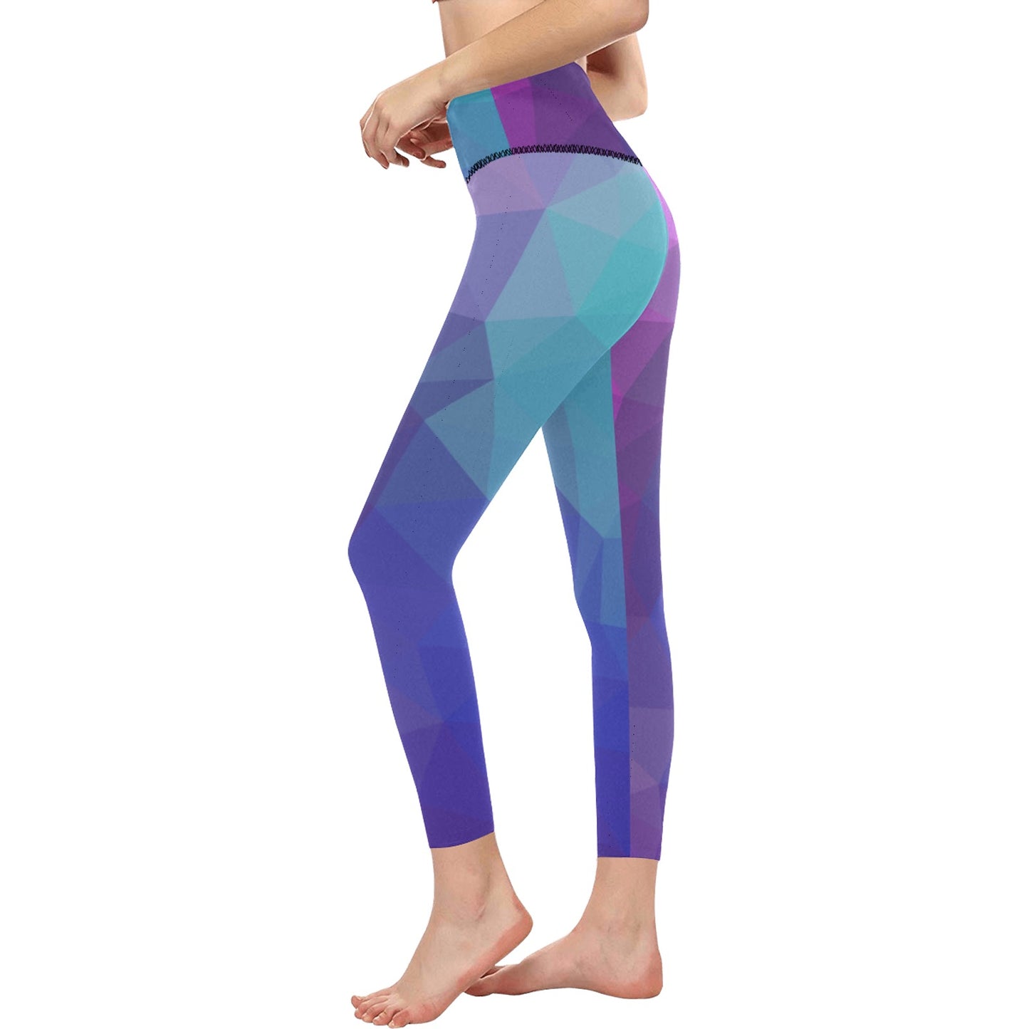 Blue Purple Women's All Over Print High-Waisted Leggings