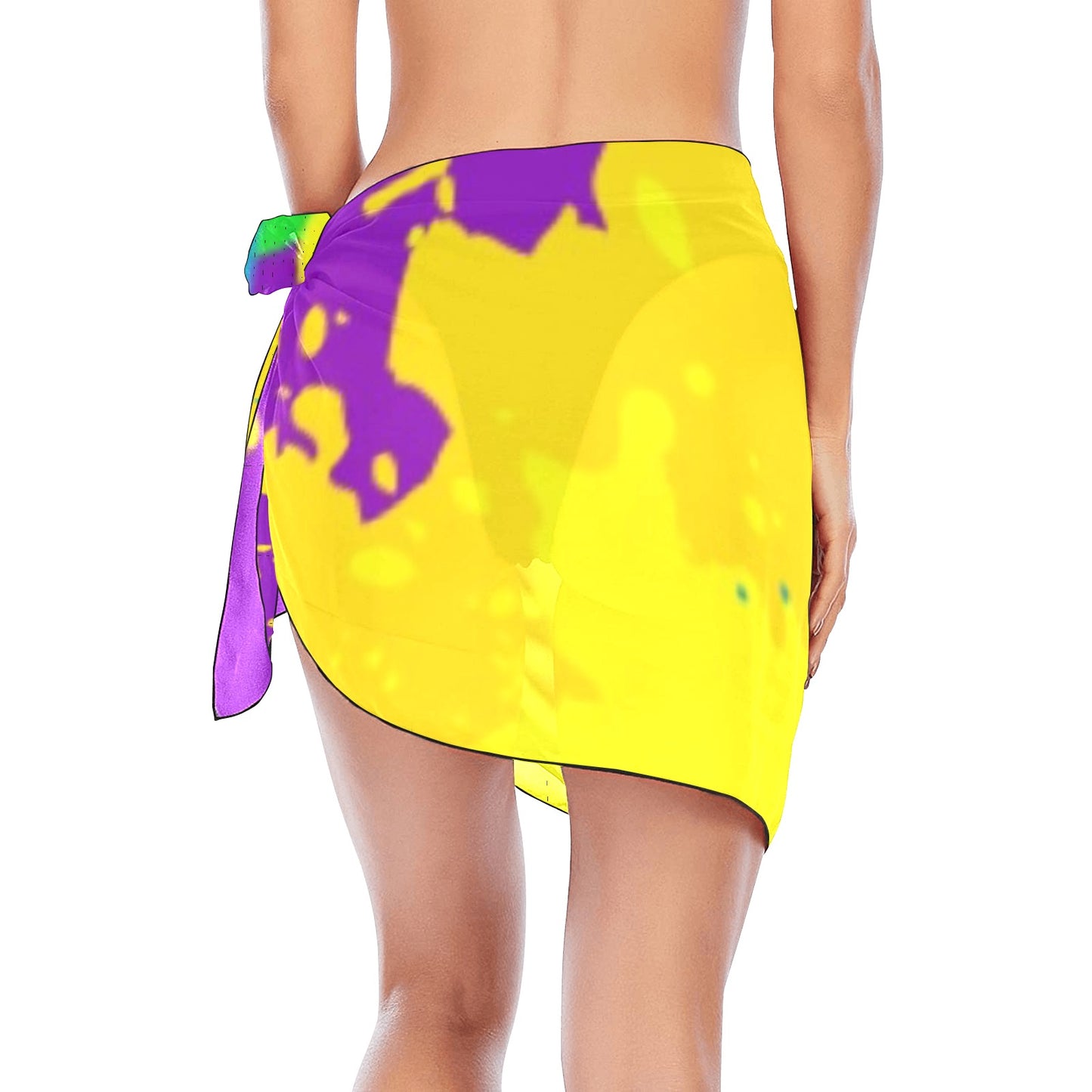 Yellow Splatter Beach Sarong Wrap