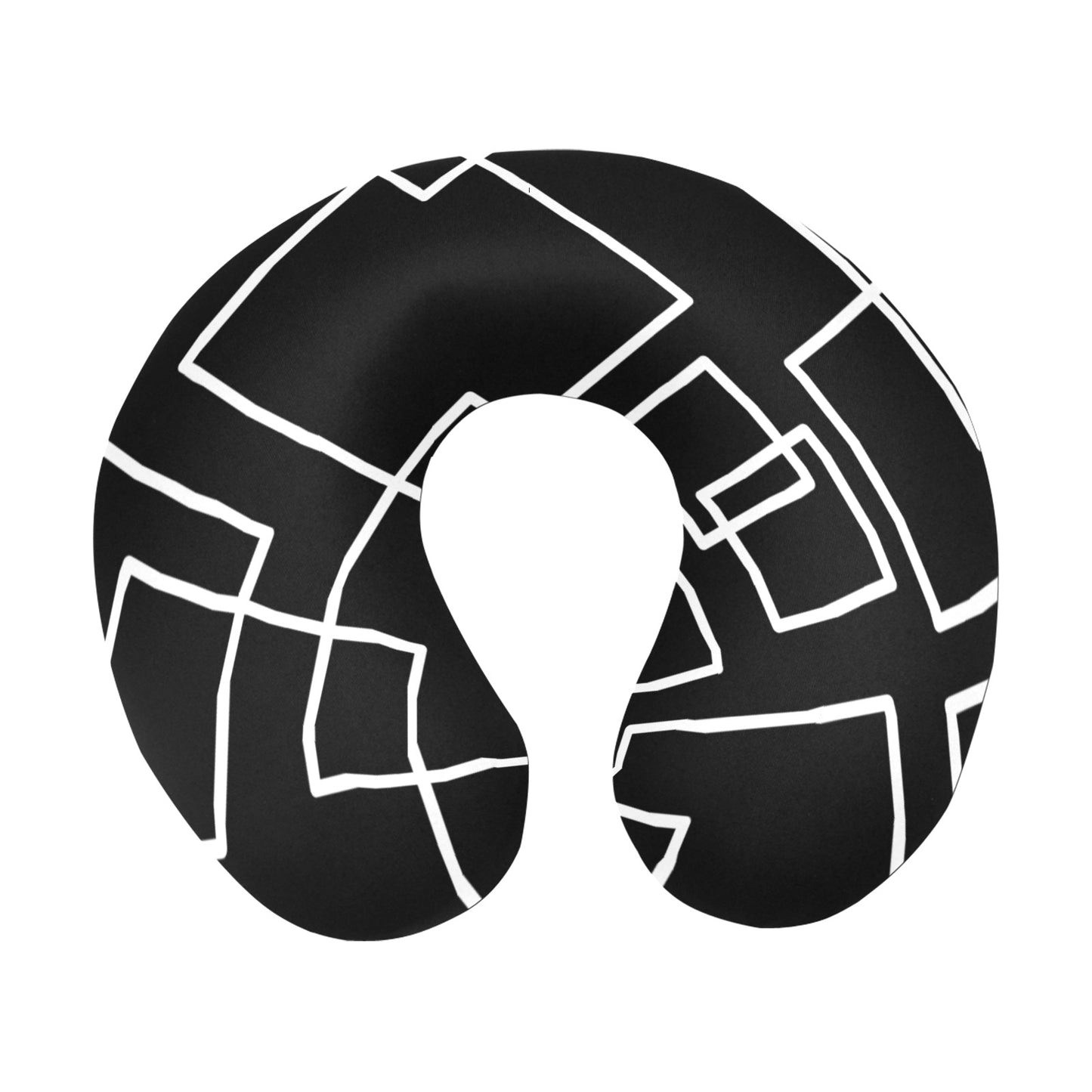 Black Squared U-Shape Travel Pillow