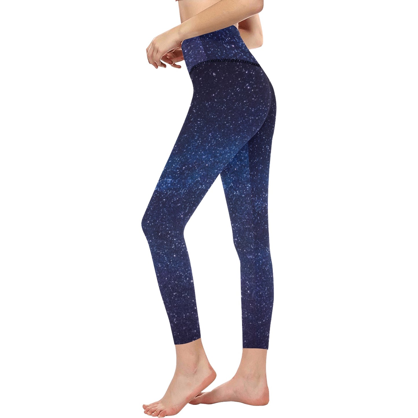 Blue Shimmer Women's High-Waisted Leggings