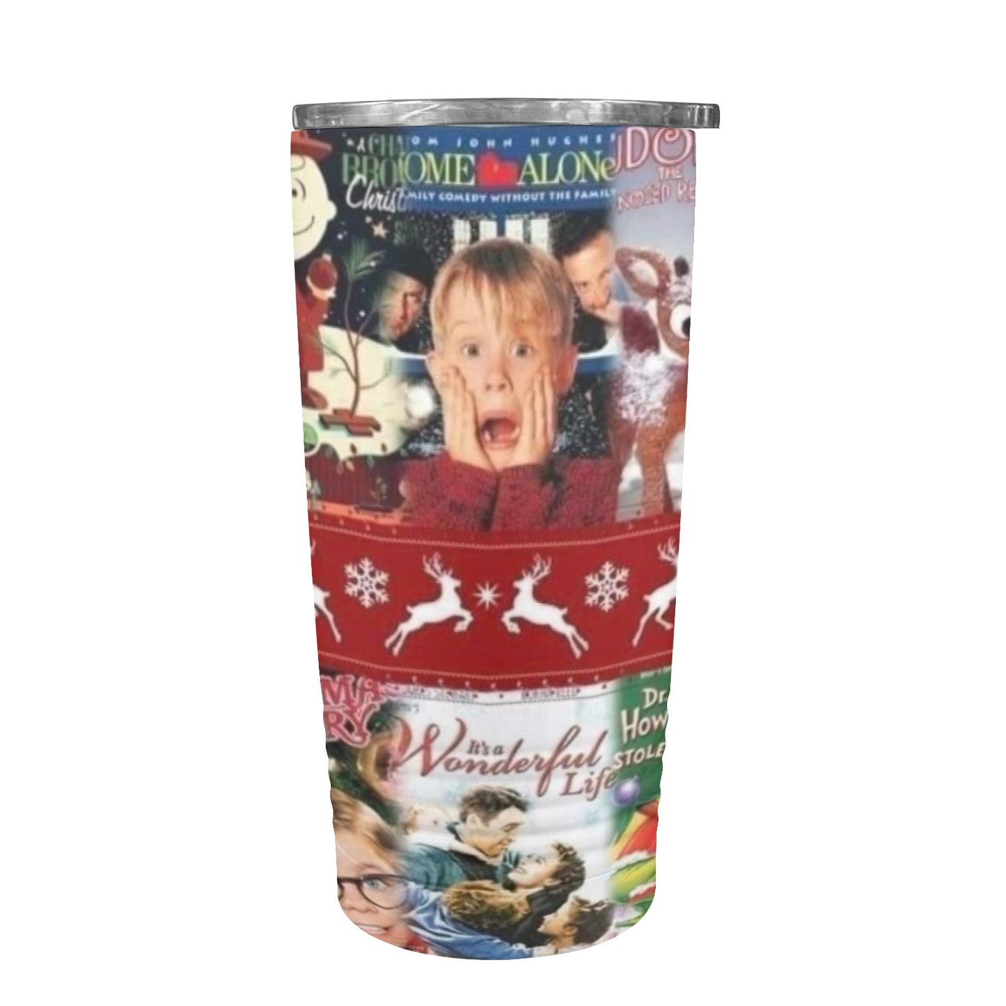 Winter Movies Christmas 20oz Insulated Stainless Steel Mobile Tumbler