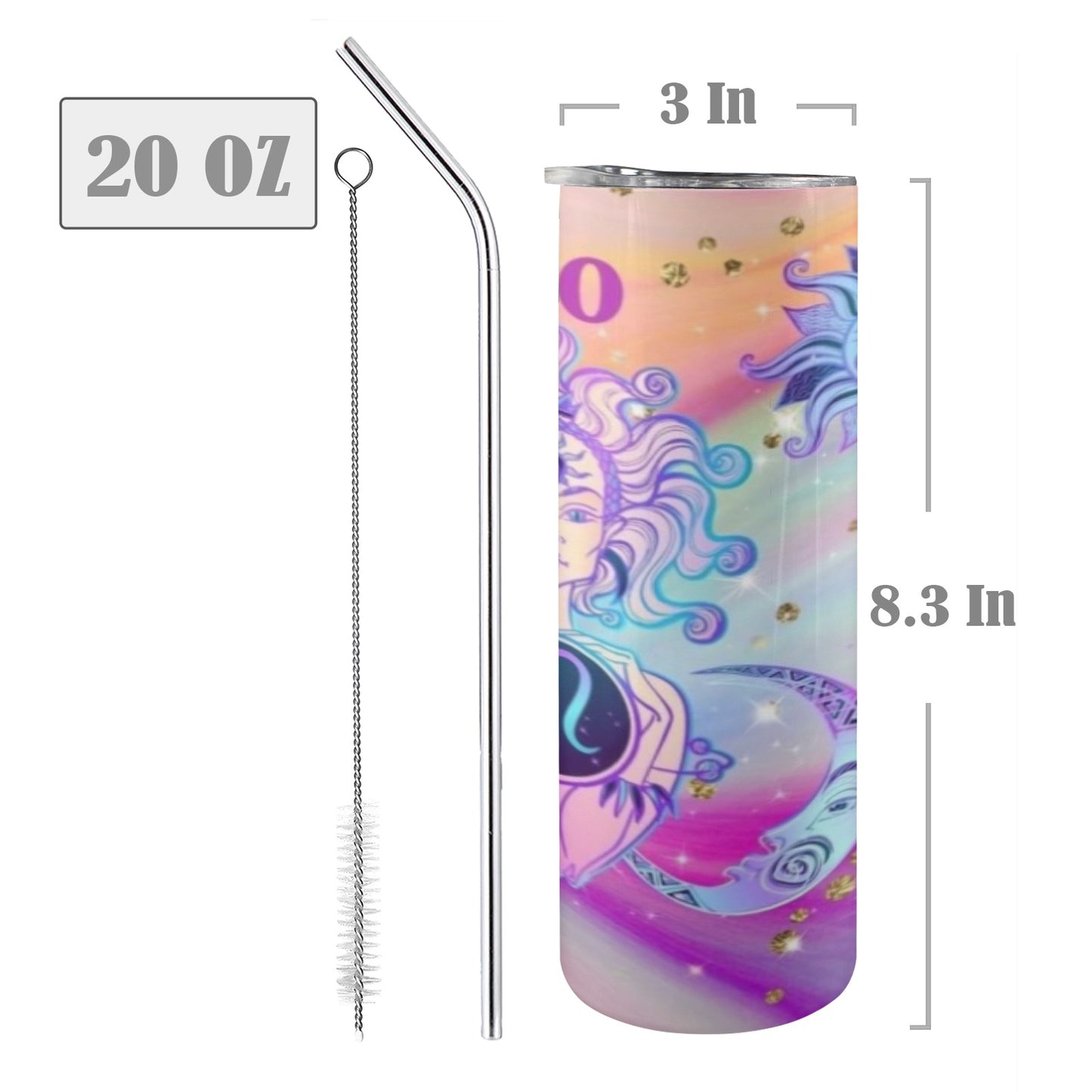 Leo 20oz Tall Skinny Tumbler with Lid and Straw