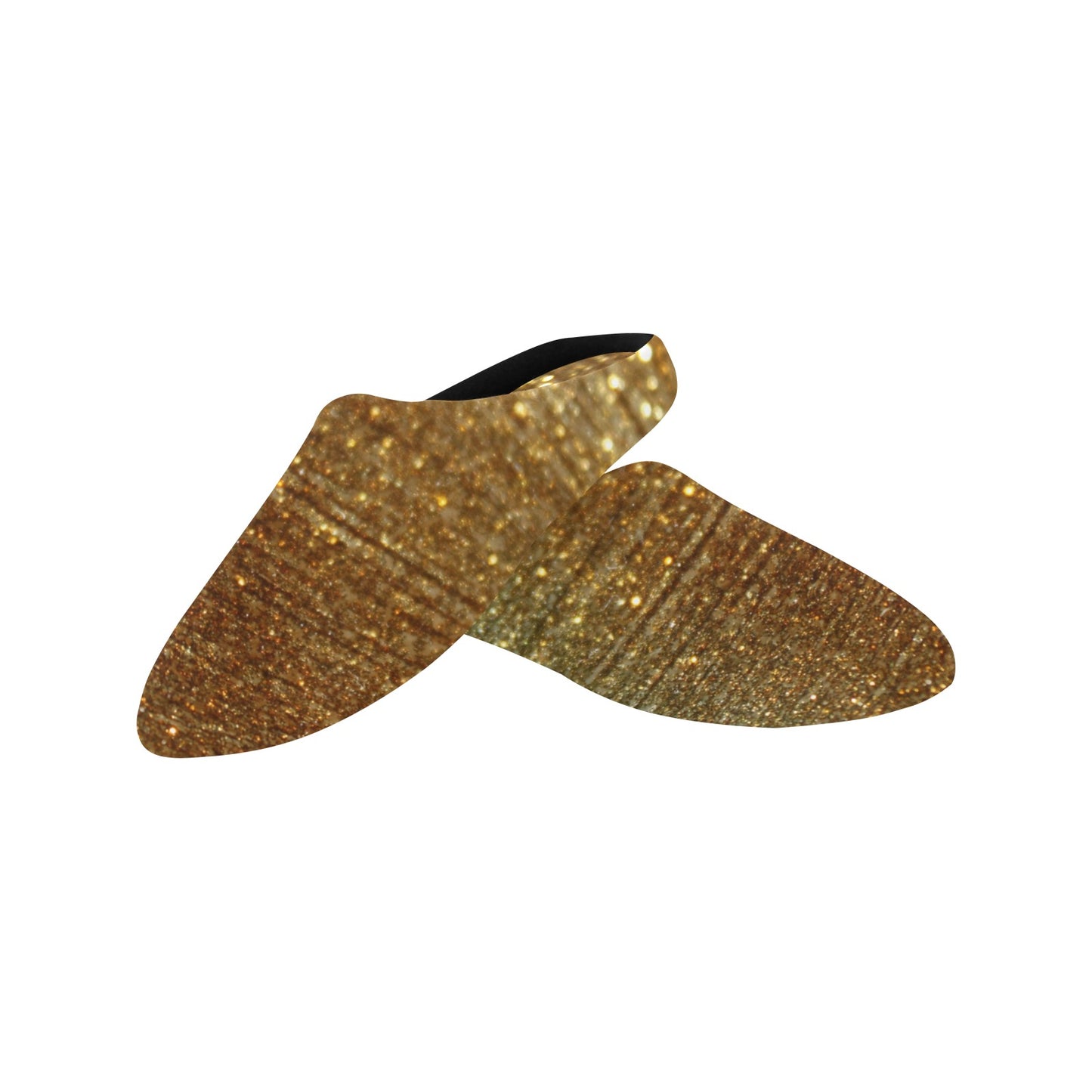 Gold Shimmer Women's Non-Slip Cotton Slippers