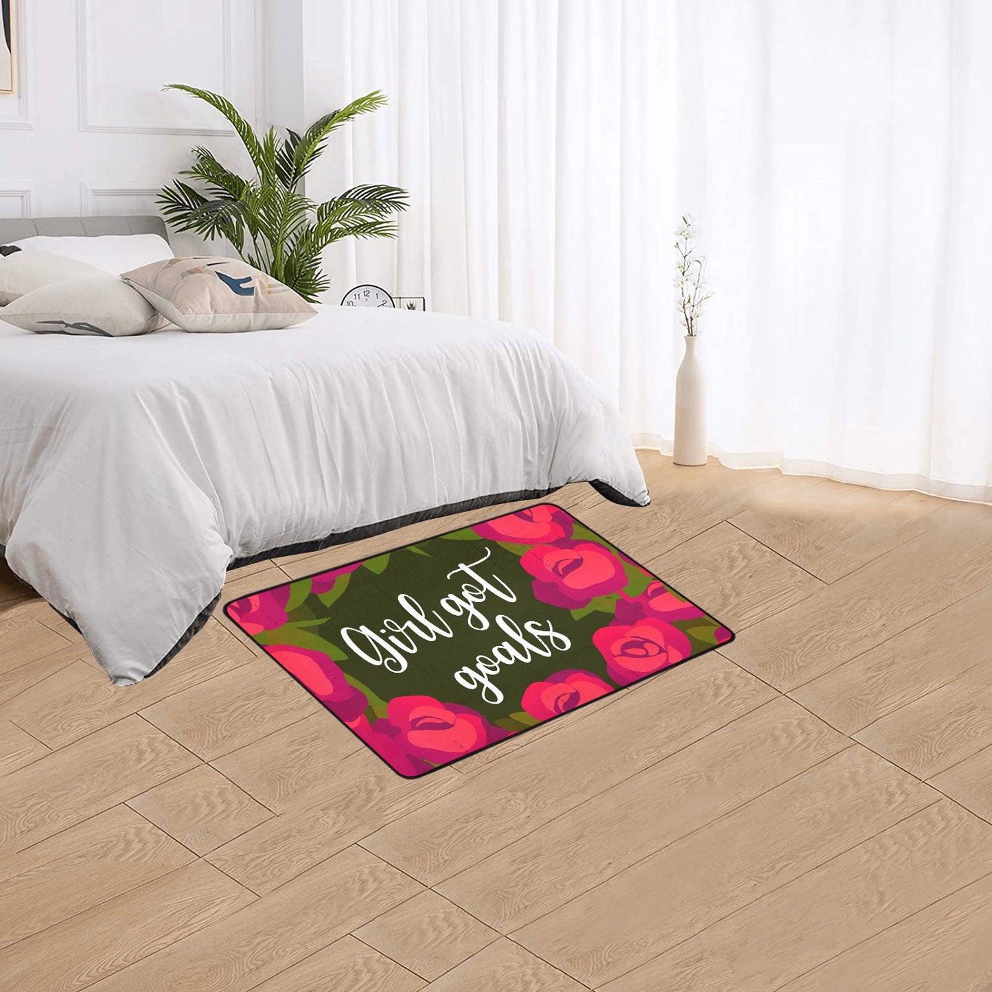 Girl Got Goals Area Rug with Black Binding 2'7"x 1'8‘’