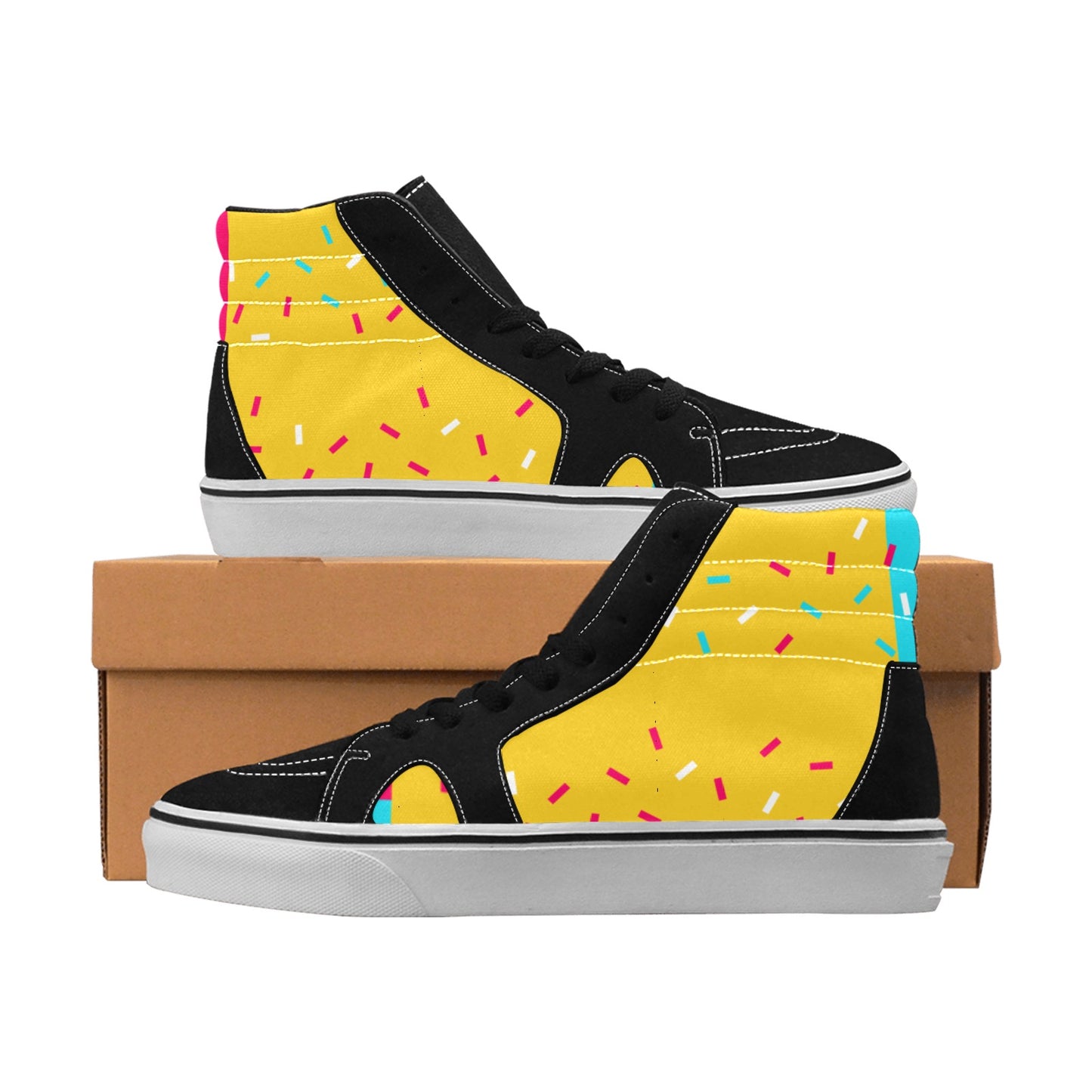 Yellow Party Women's High Top Skateboarding Shoes