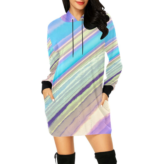 Bright Stripes Hoodie Mini Dress