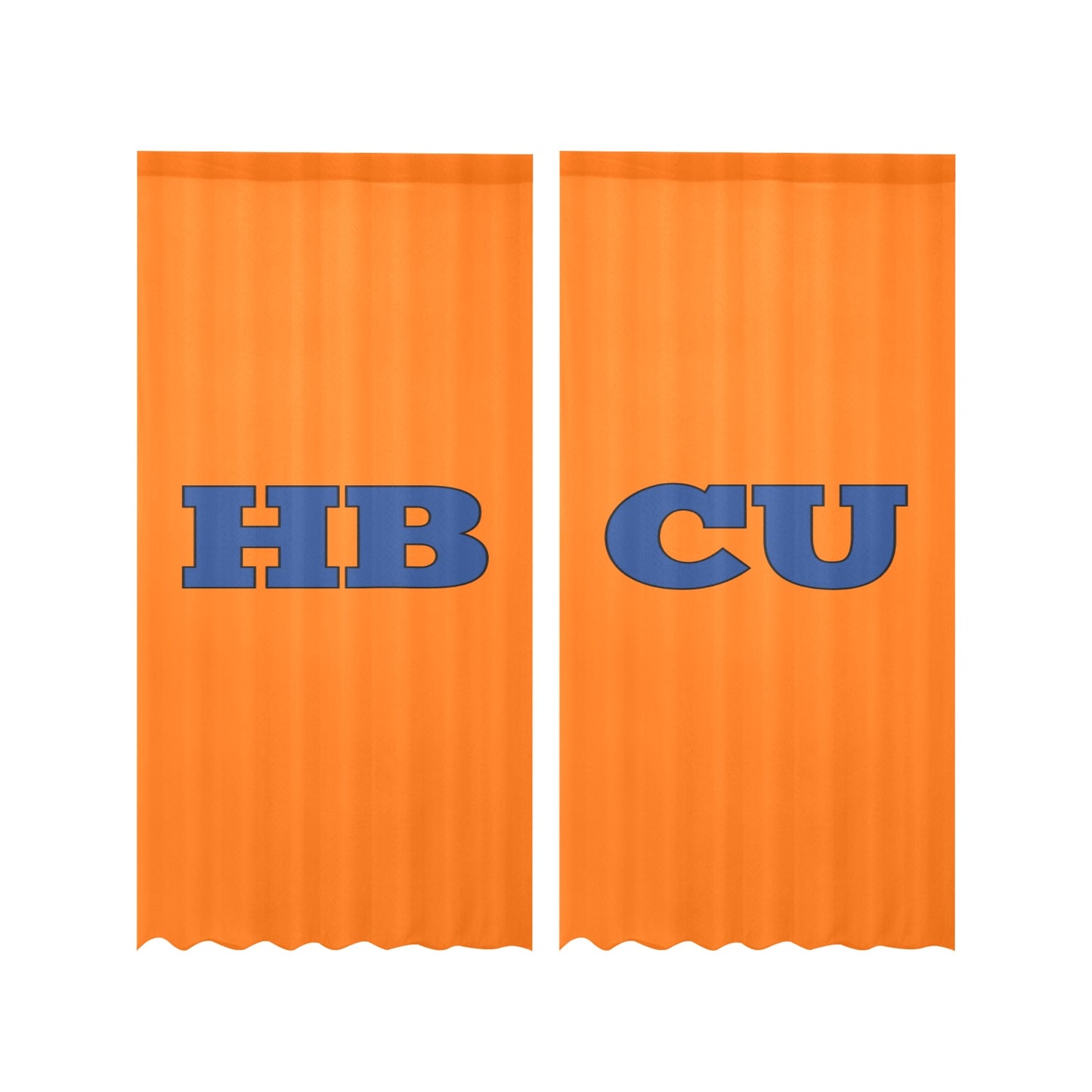 Orange & Blue HBCU Gauze Curtain 28"x84" (Two-Piece)