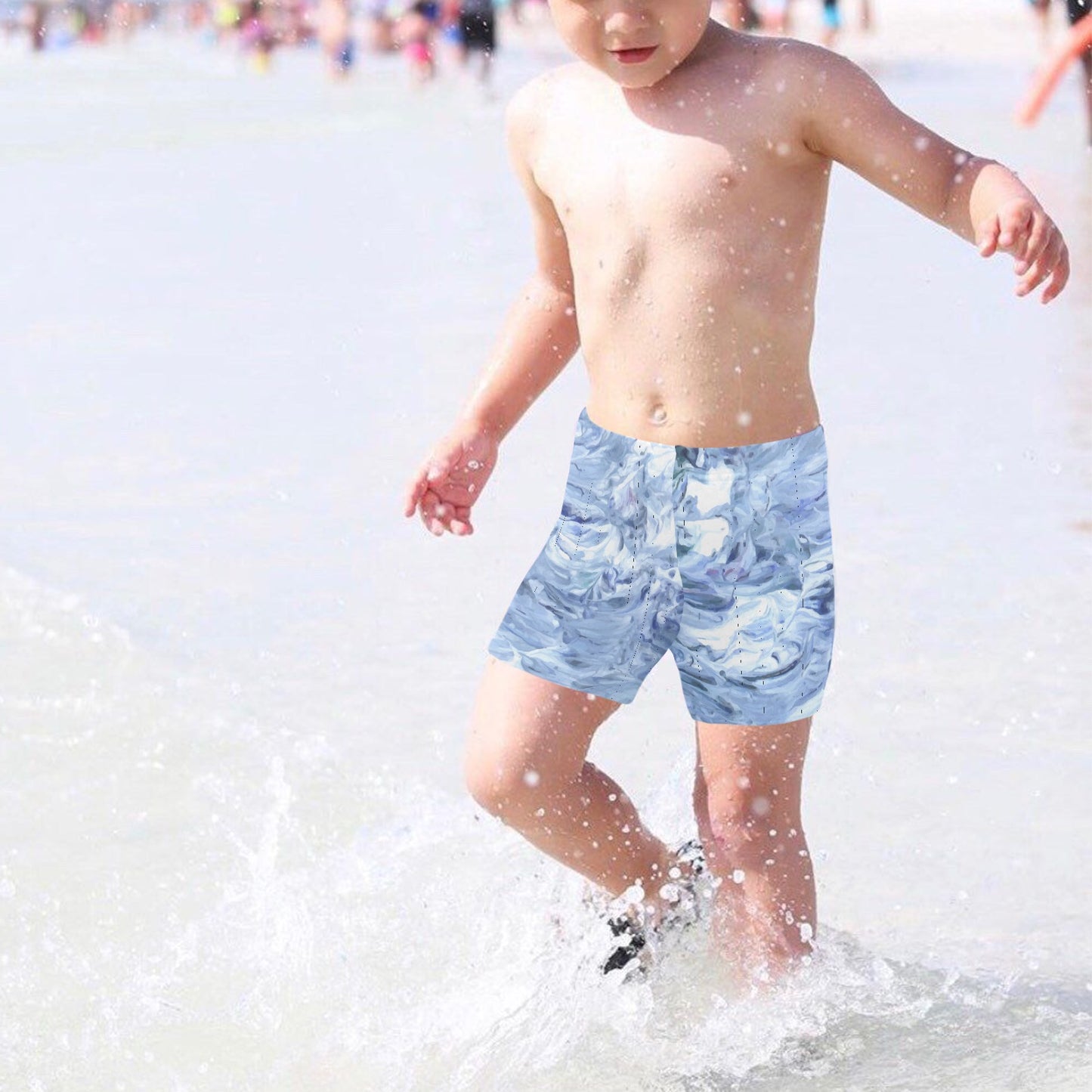 Motion In The Ocean Little Boys' Swimming Trunks