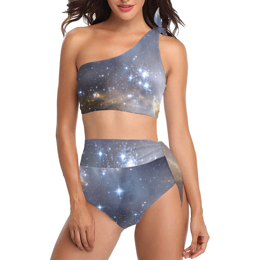 Night Galaxy One Shoulder Bikini Set