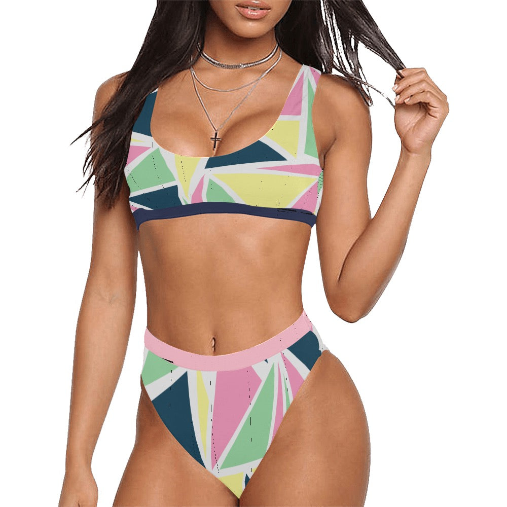 Colored Angles Sport Swimsuit