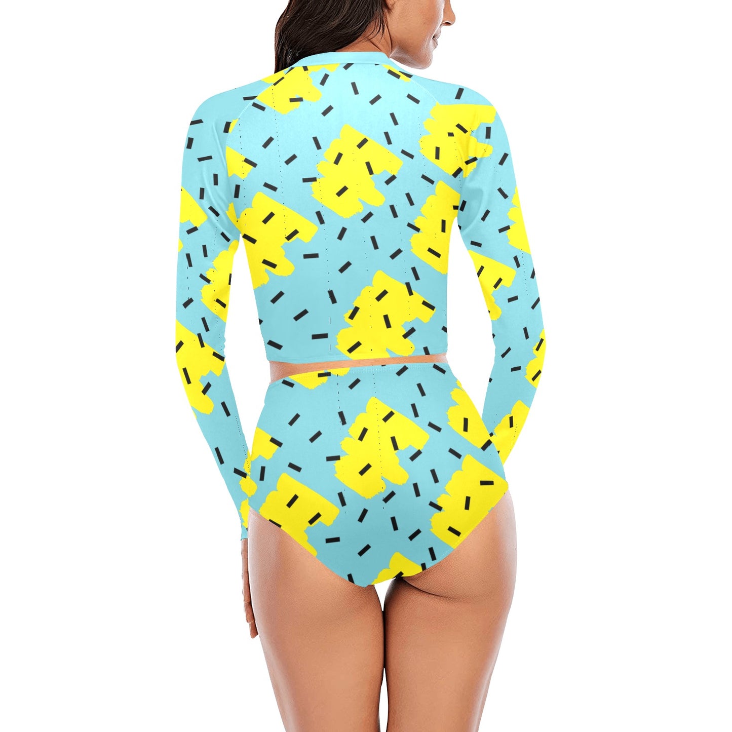 Turq-Limon Long Sleeve Bikini Set