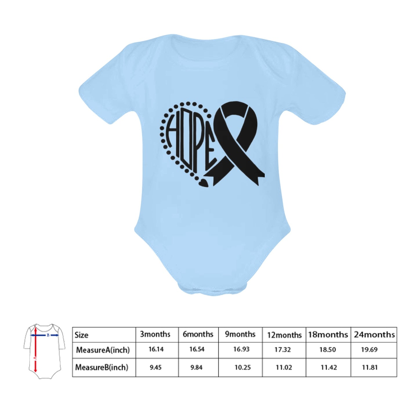 AWARENESS - Hope  Baby Short Sleeve Onesie