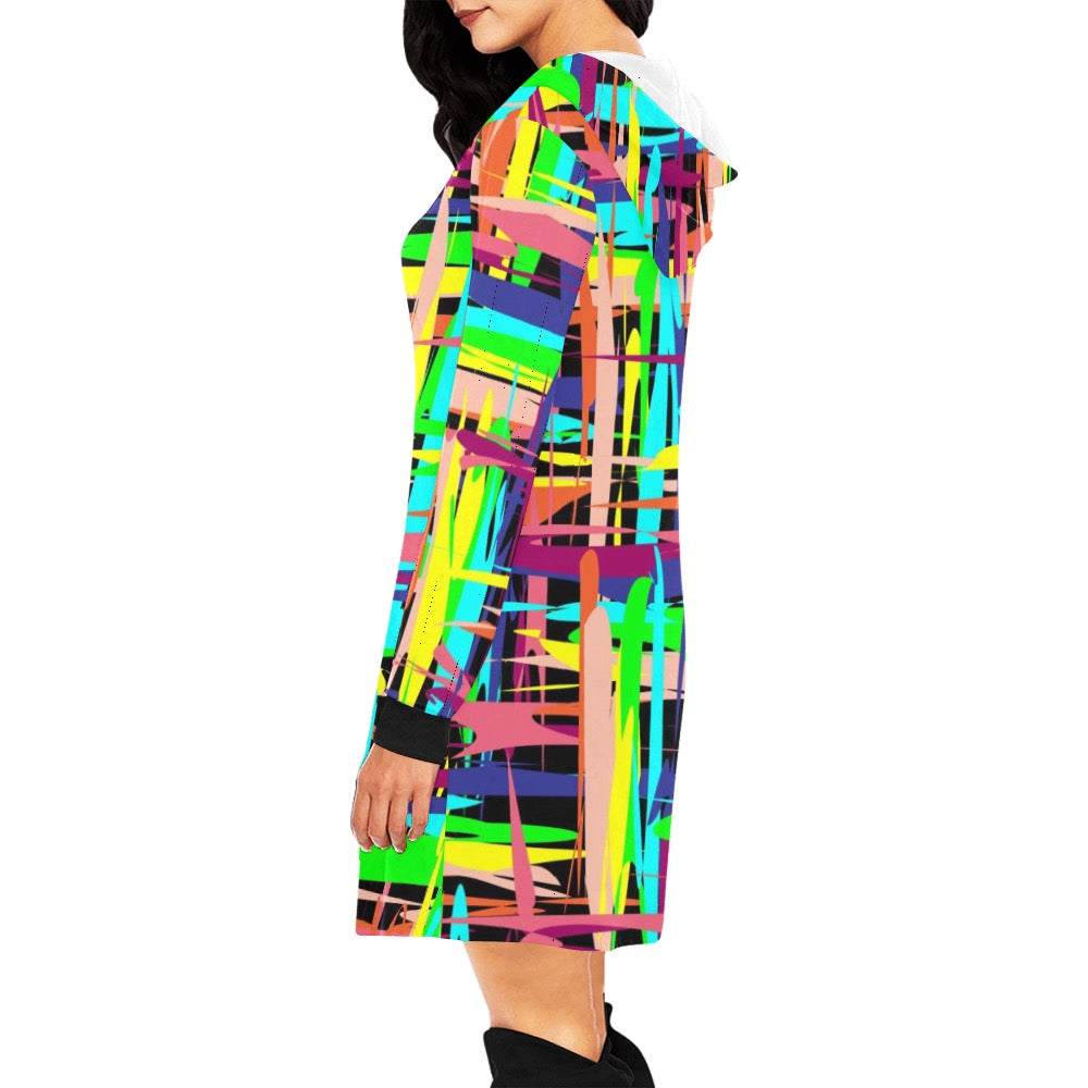 Colorful Lights Hoodie Mini Dress