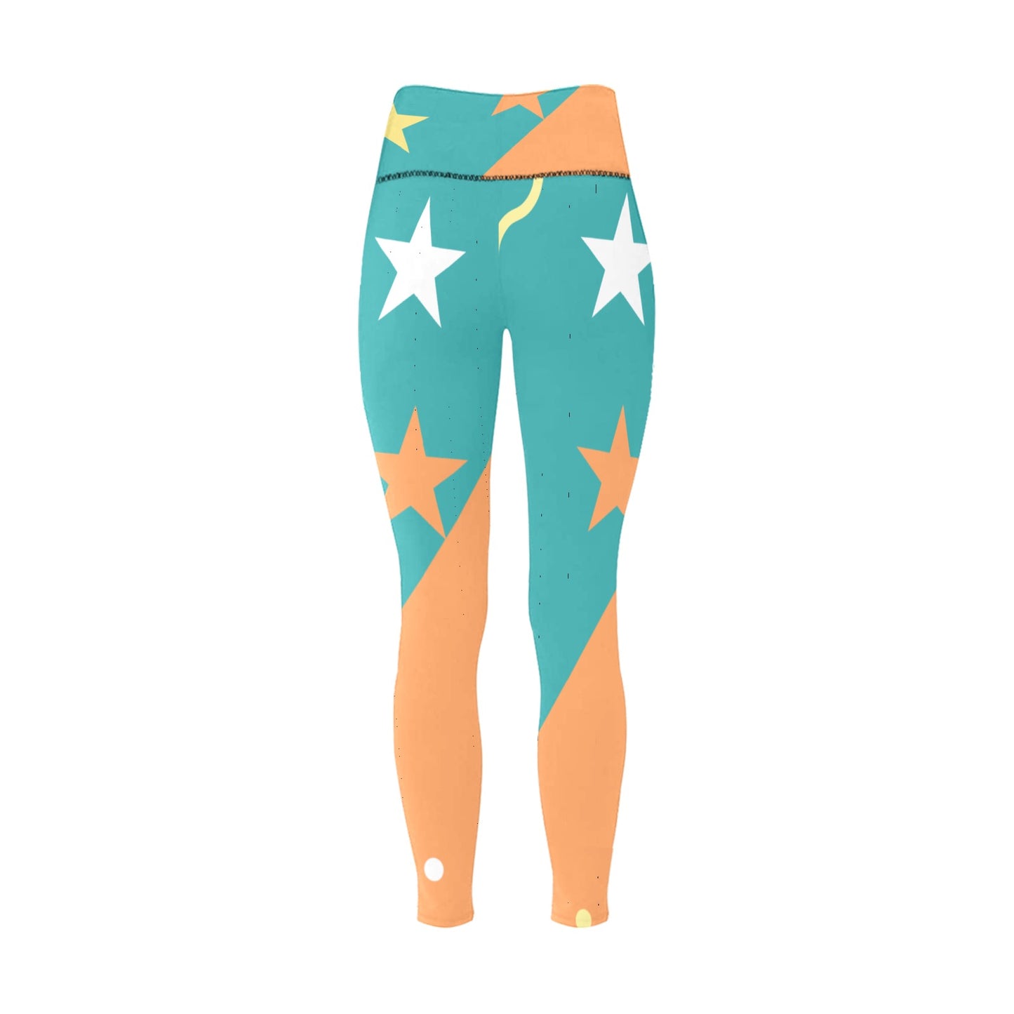 Teal Star Women's High-Waisted Leggings