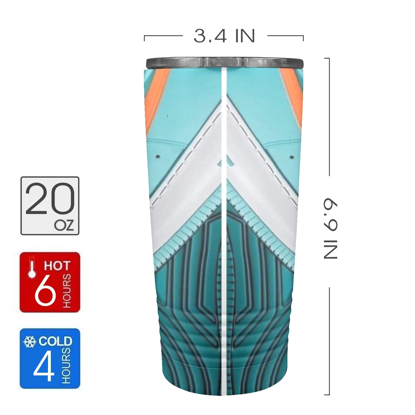 Miami Dolphins Sneakers 20oz Insulated Stainless Steel Mobile Tumbler