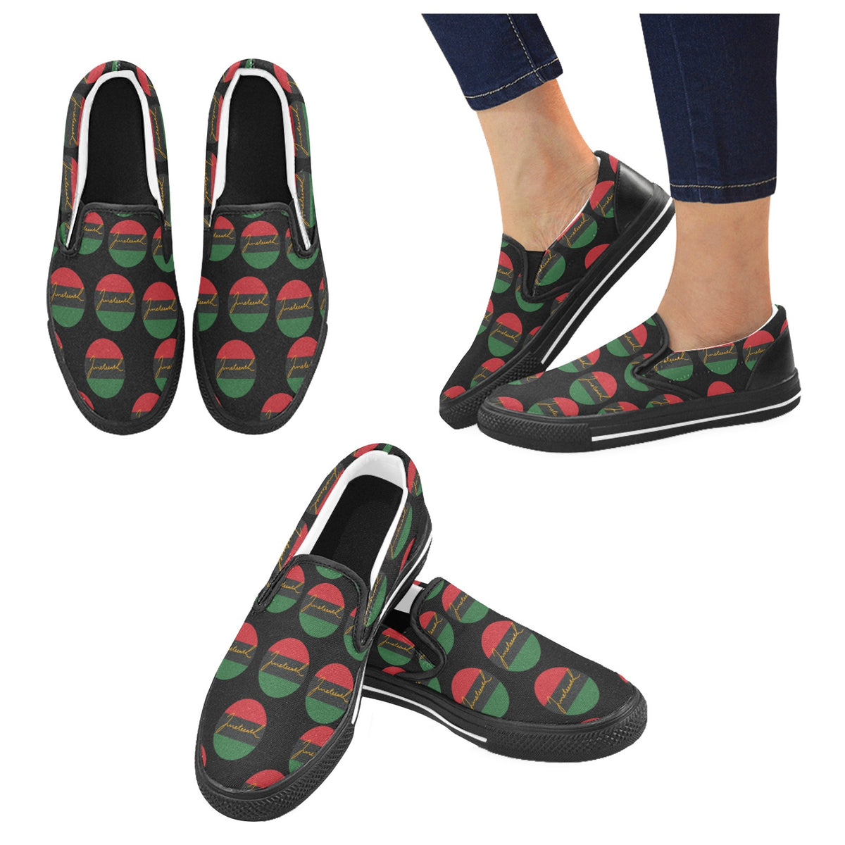 Juneteenth Men's Slip-on Shoes
