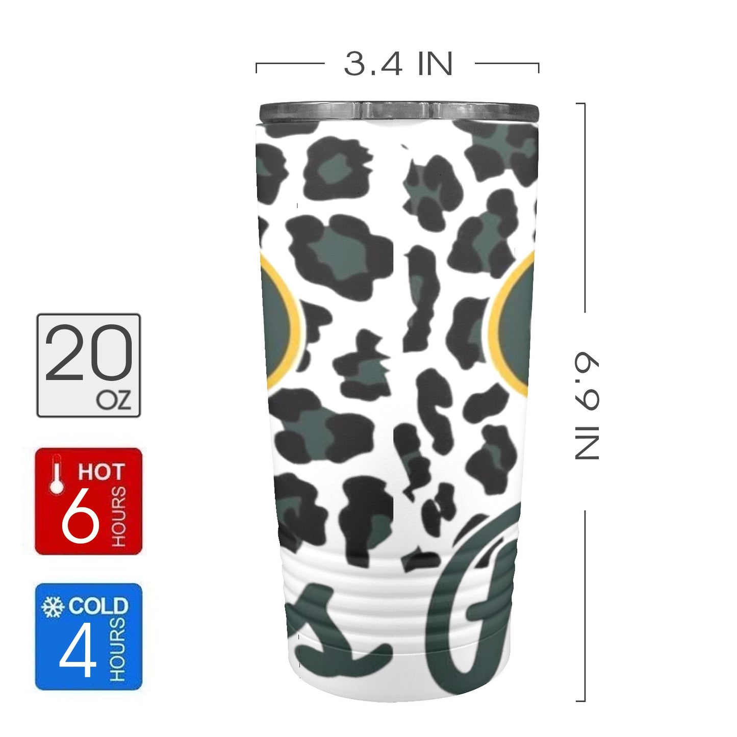 Packers 20oz Insulated Stainless Steel Mobile Tumbler