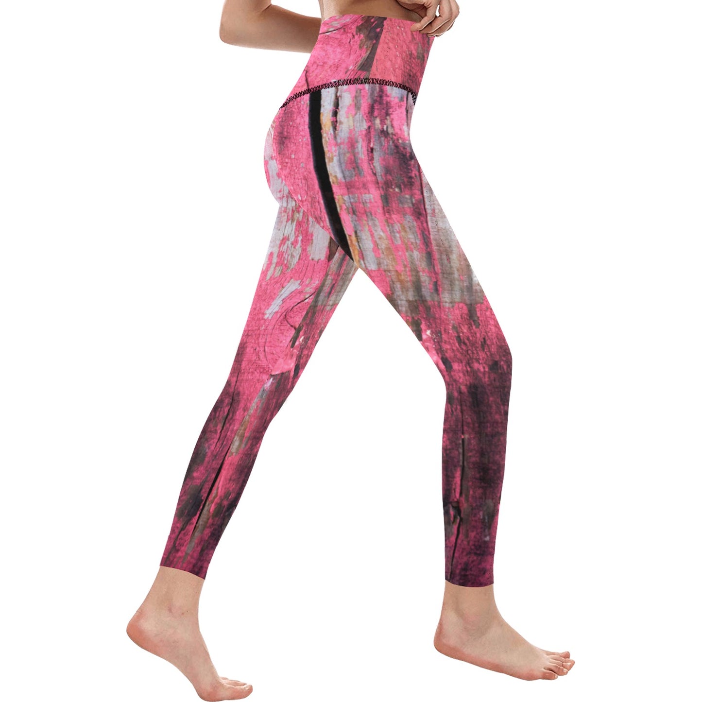 Pink Wood Women's High-Waisted Leggings