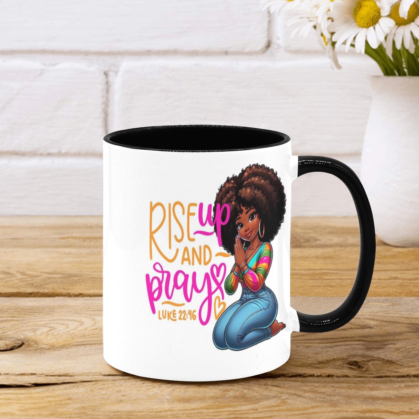 Rise Up & Pray Custom Inner Color Mug (11oz)