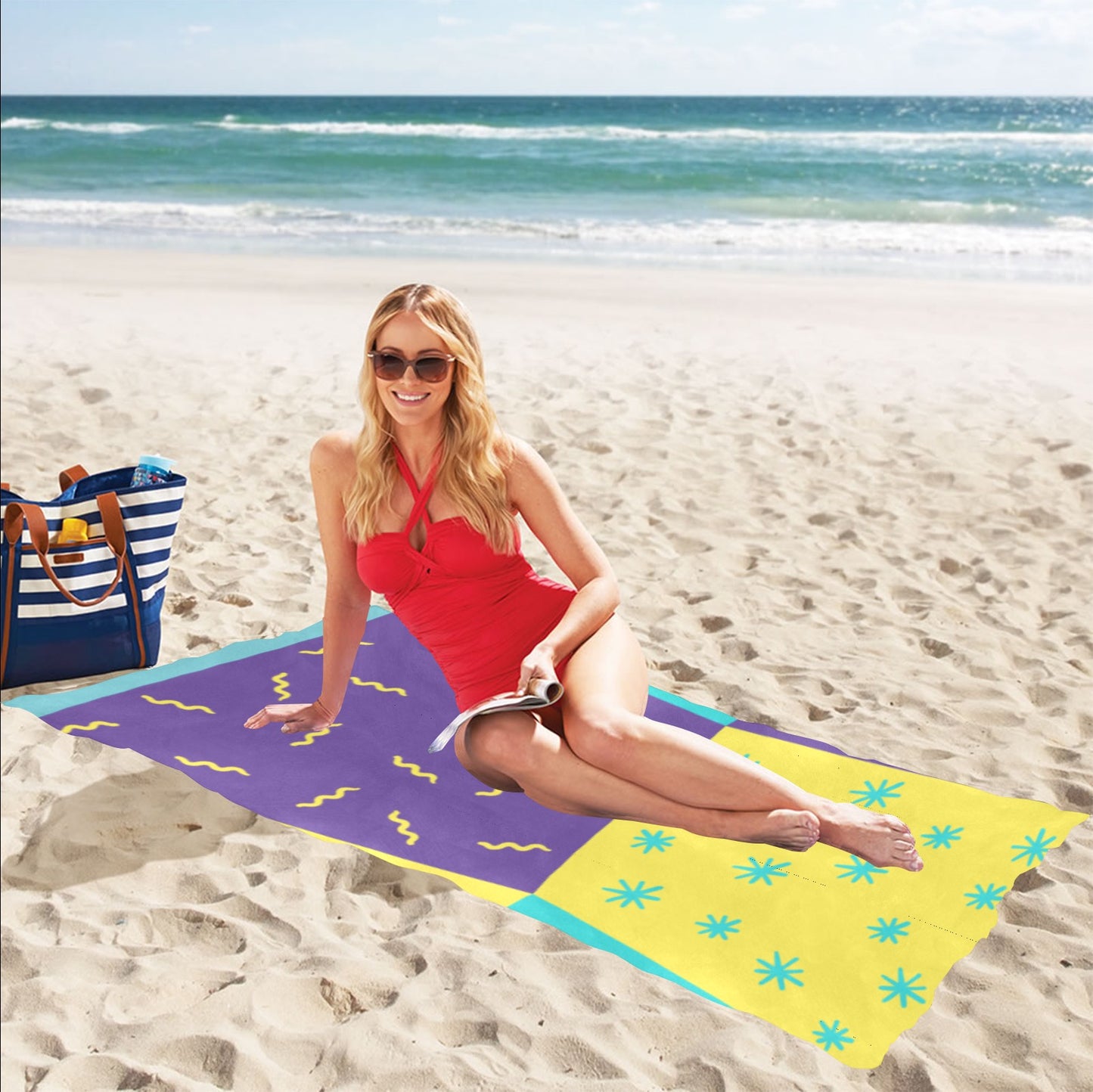 Purple Party Beach Towel 32"x 71"